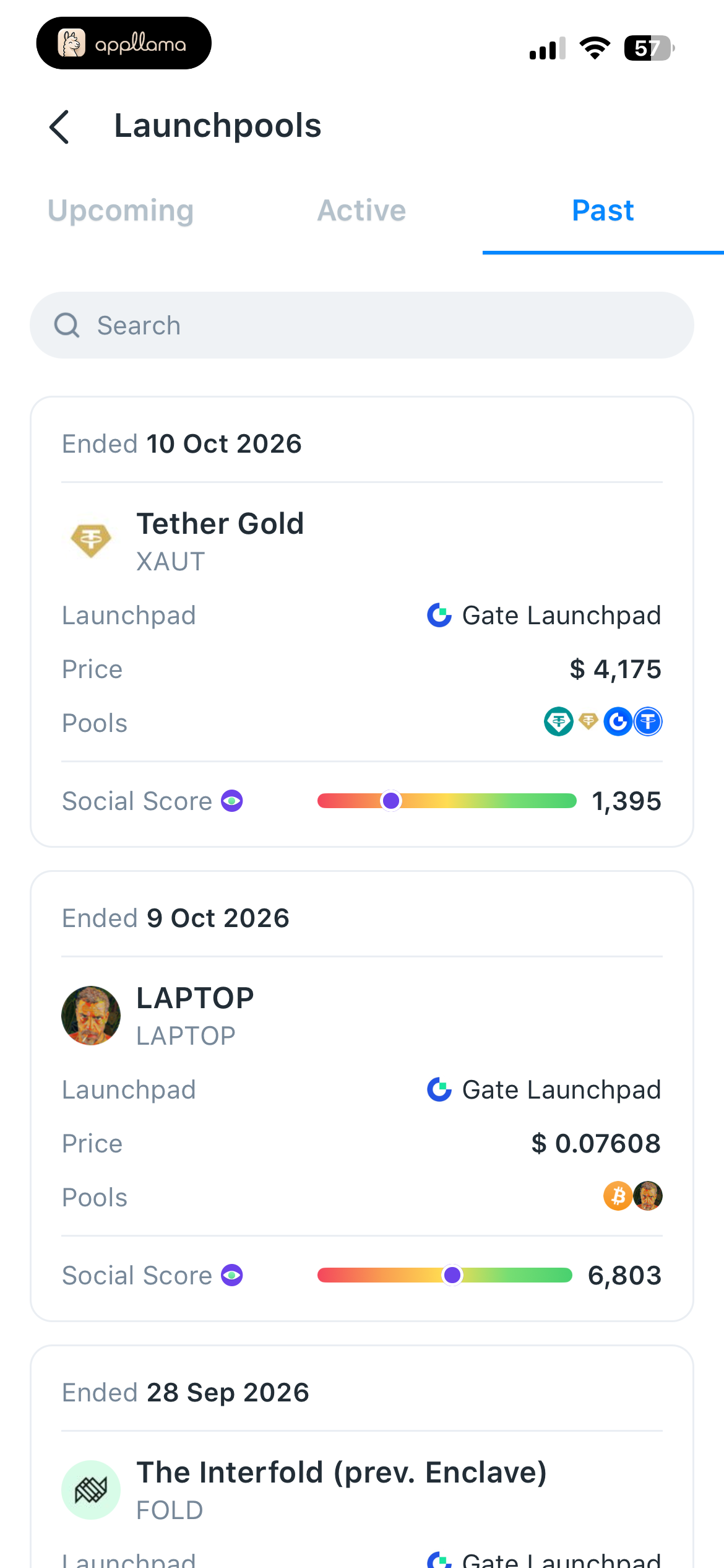 Past Launchpools