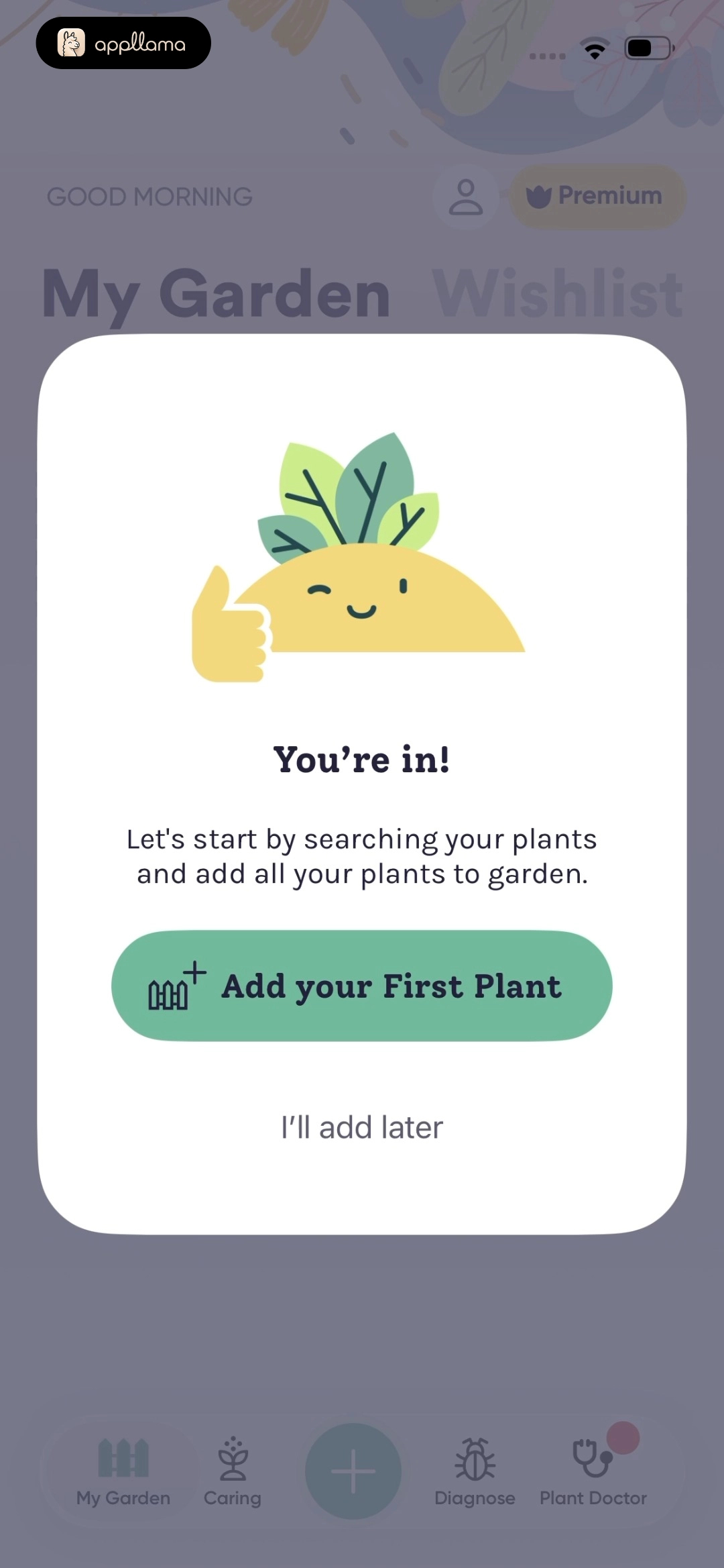 Add First Plant Prompt