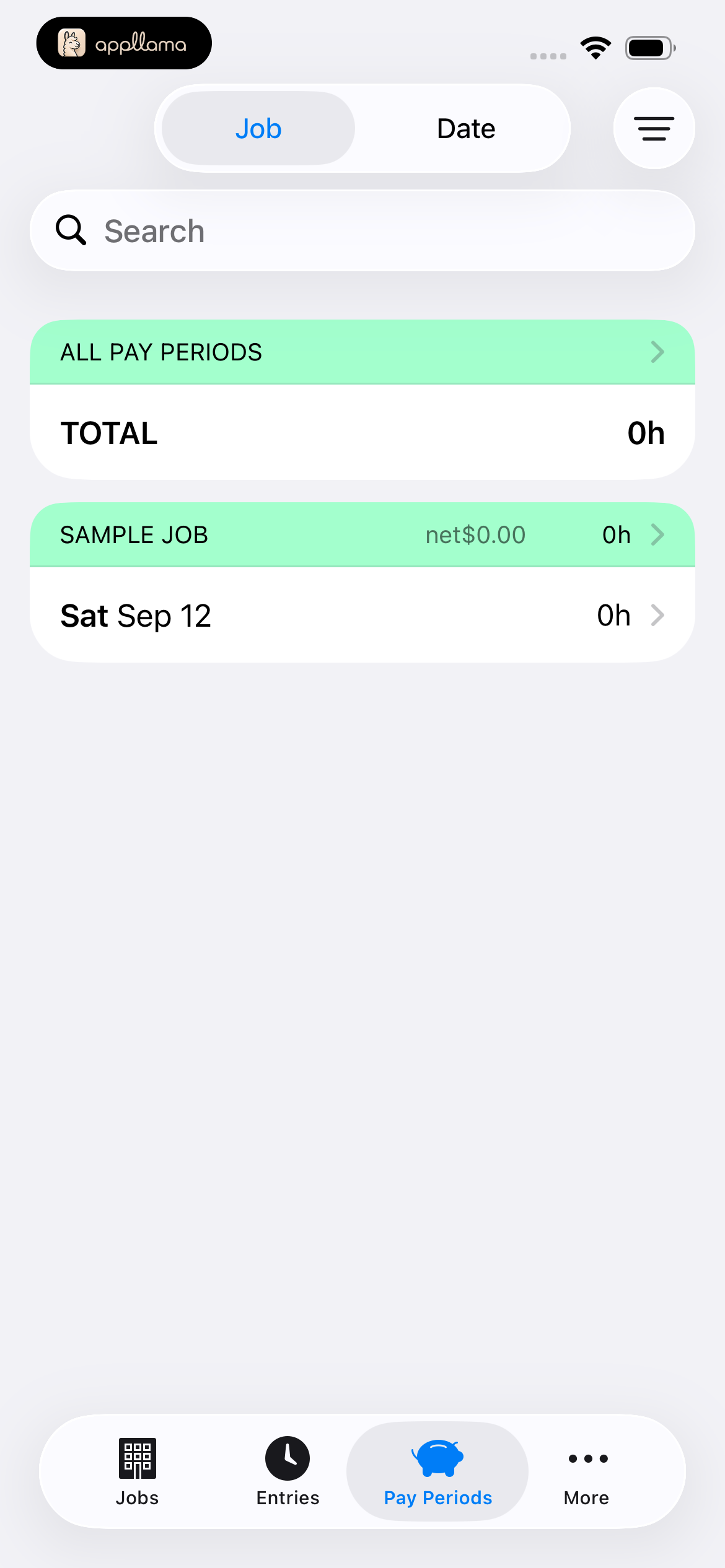 Pay Periods by Job