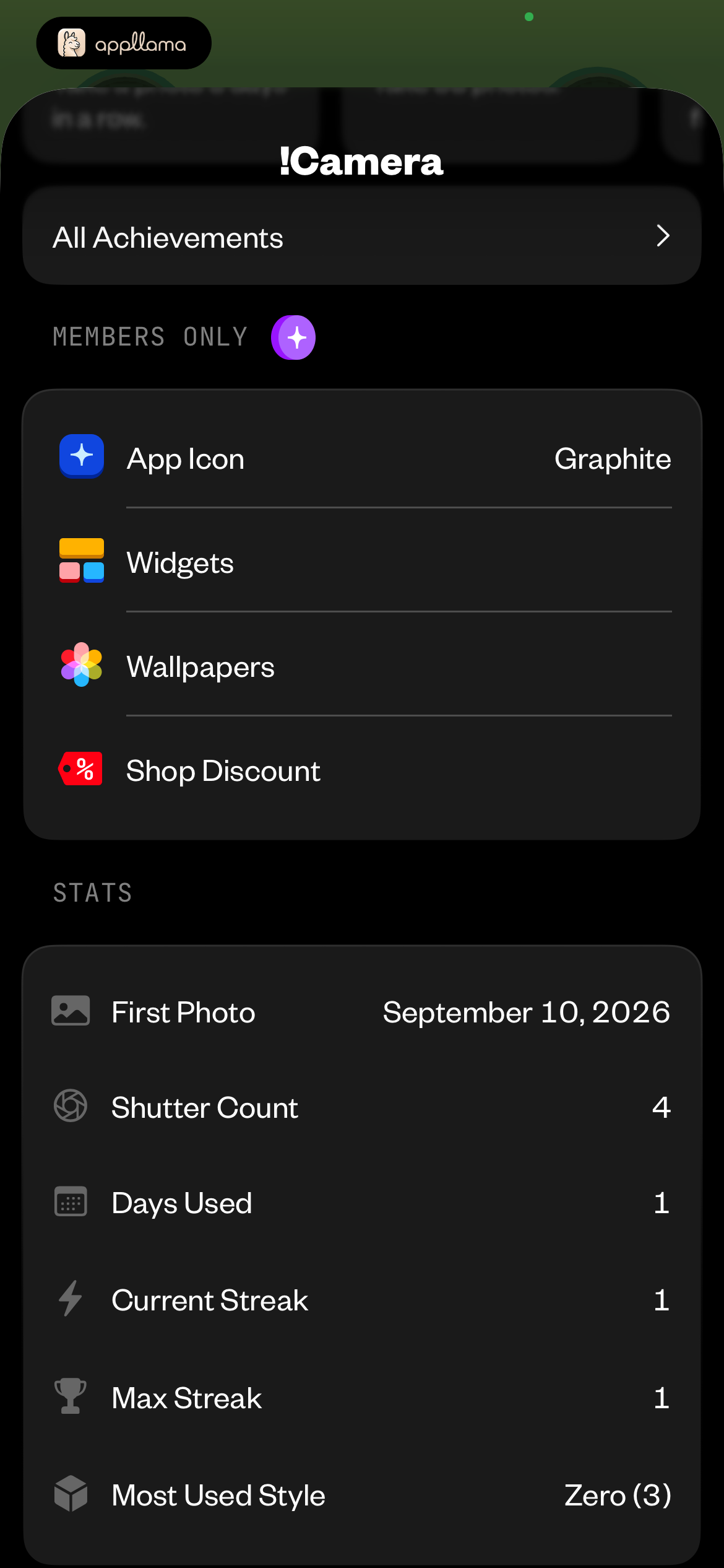 App Info and Stats