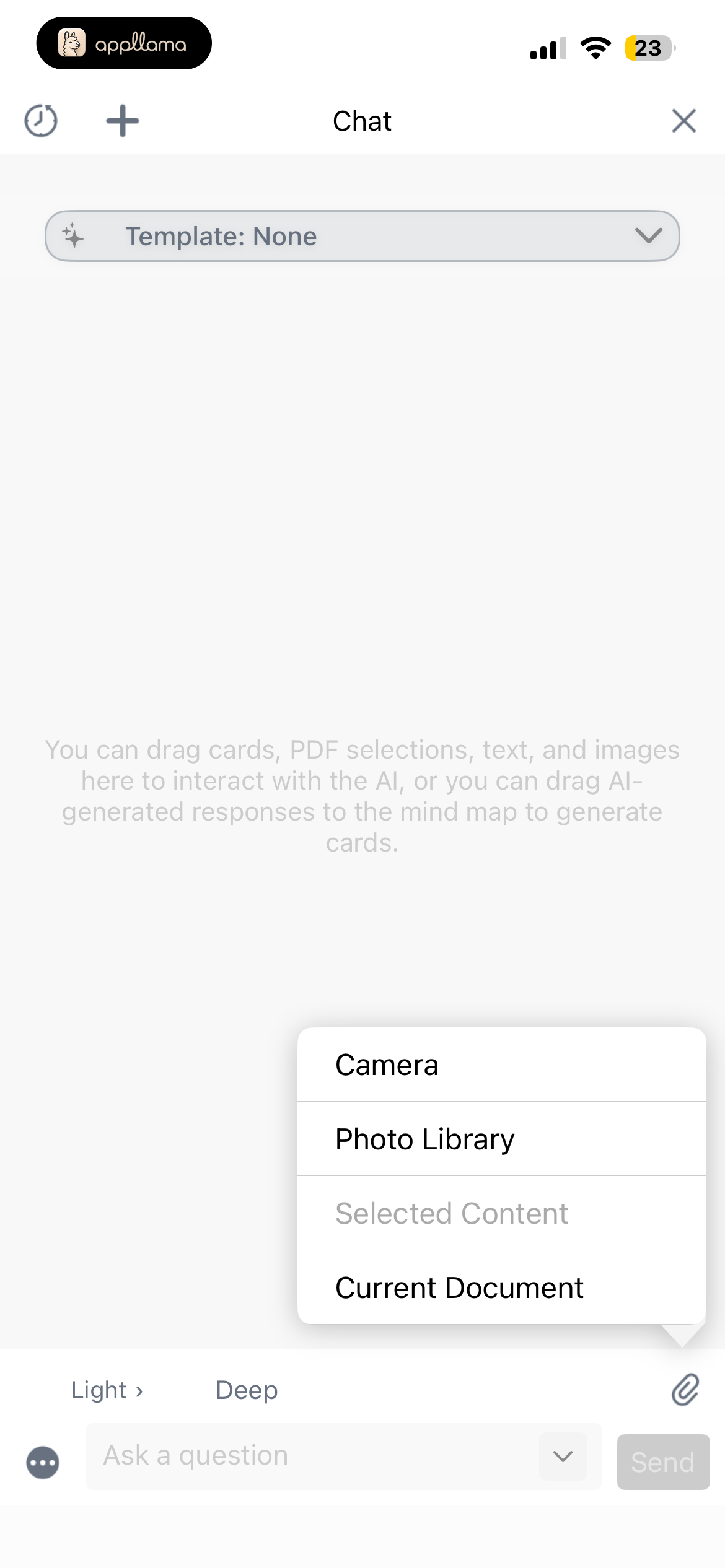 Chat Source Menu