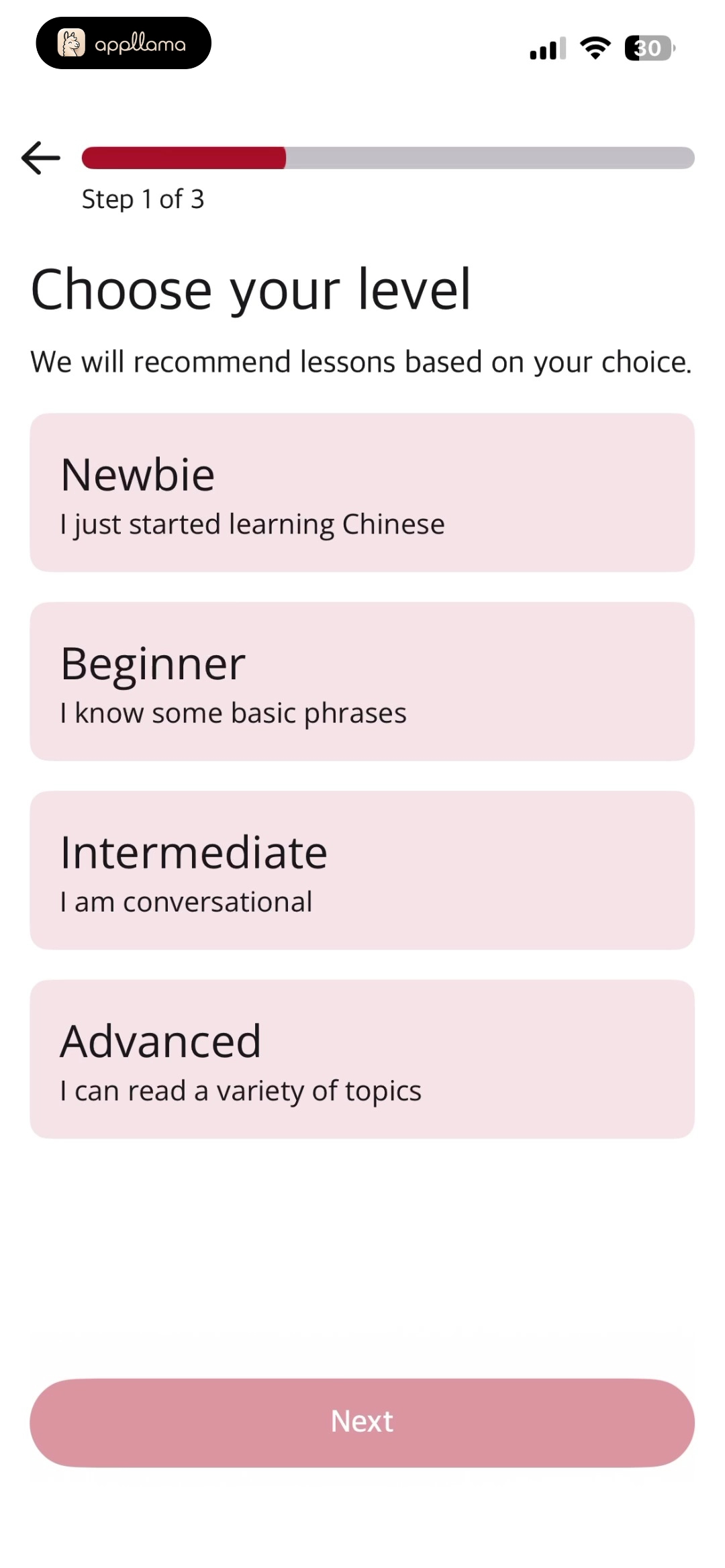 Level Selection