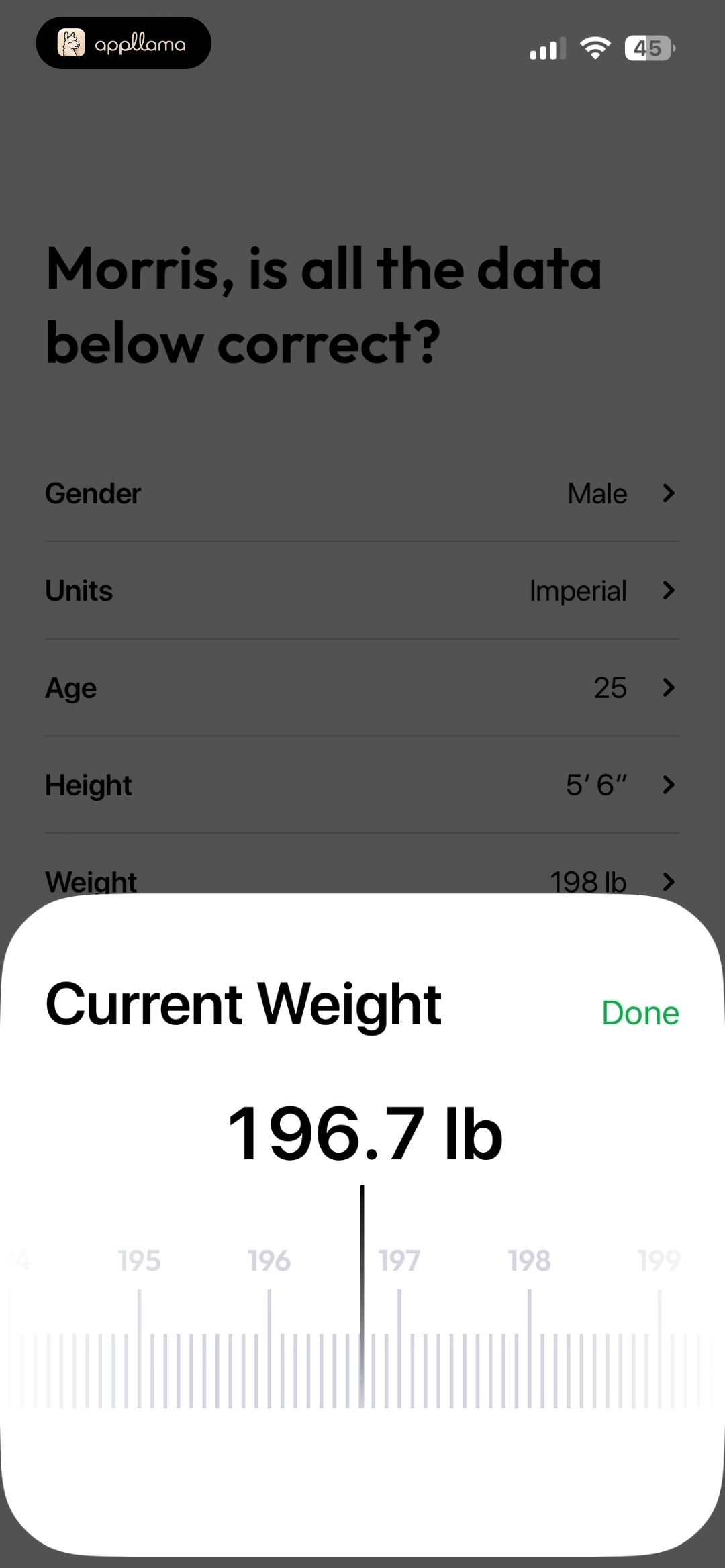 Current Weight Picker