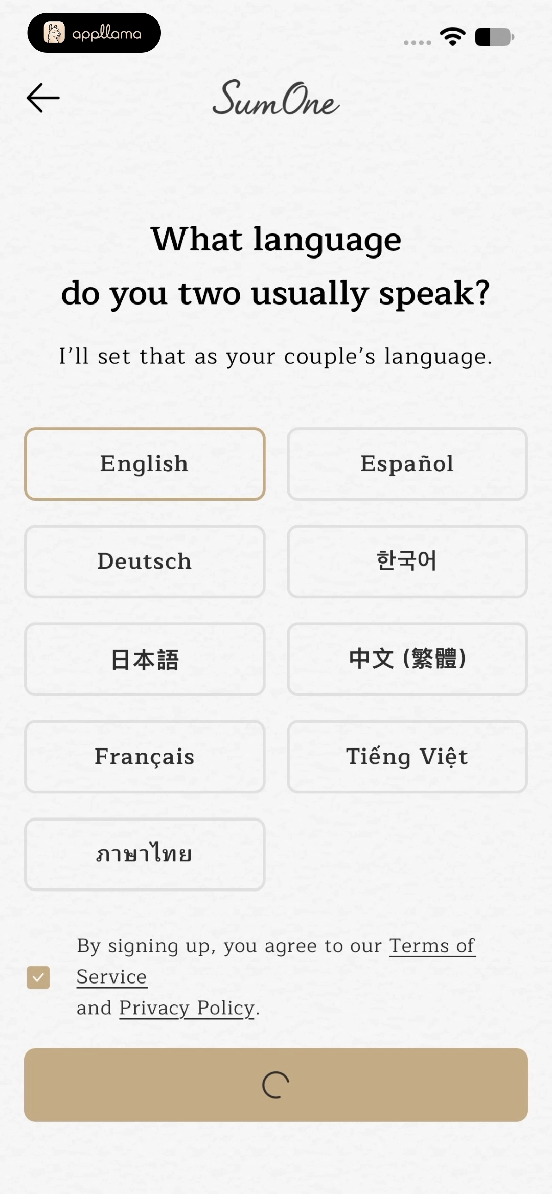 Language Selection