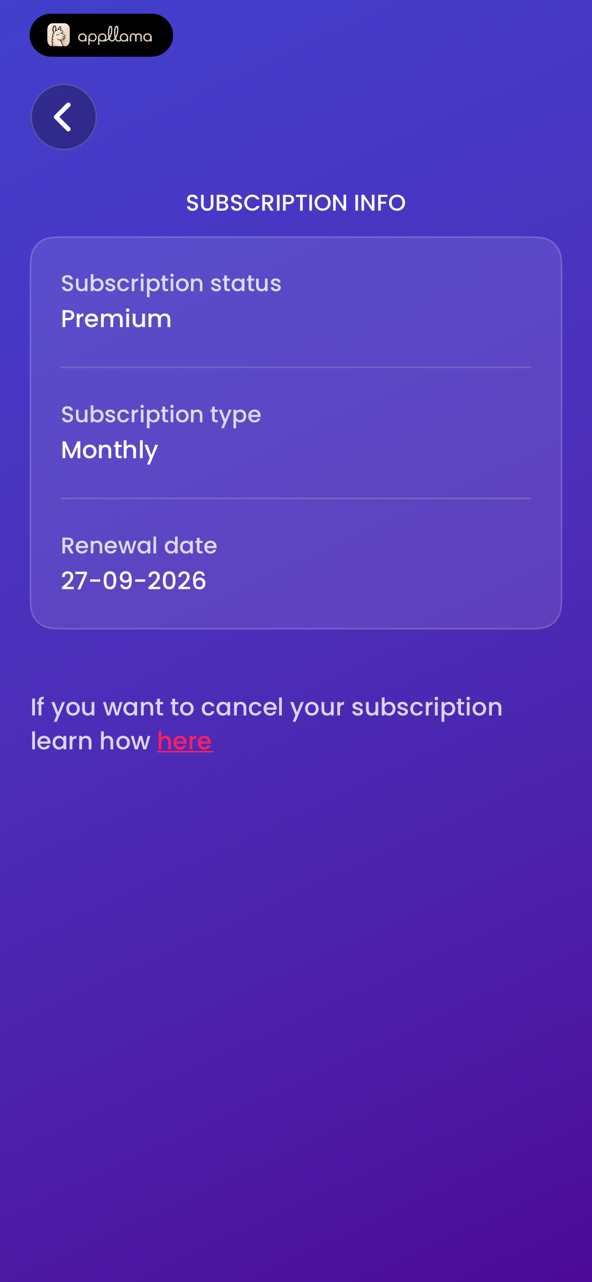 Subscription Details