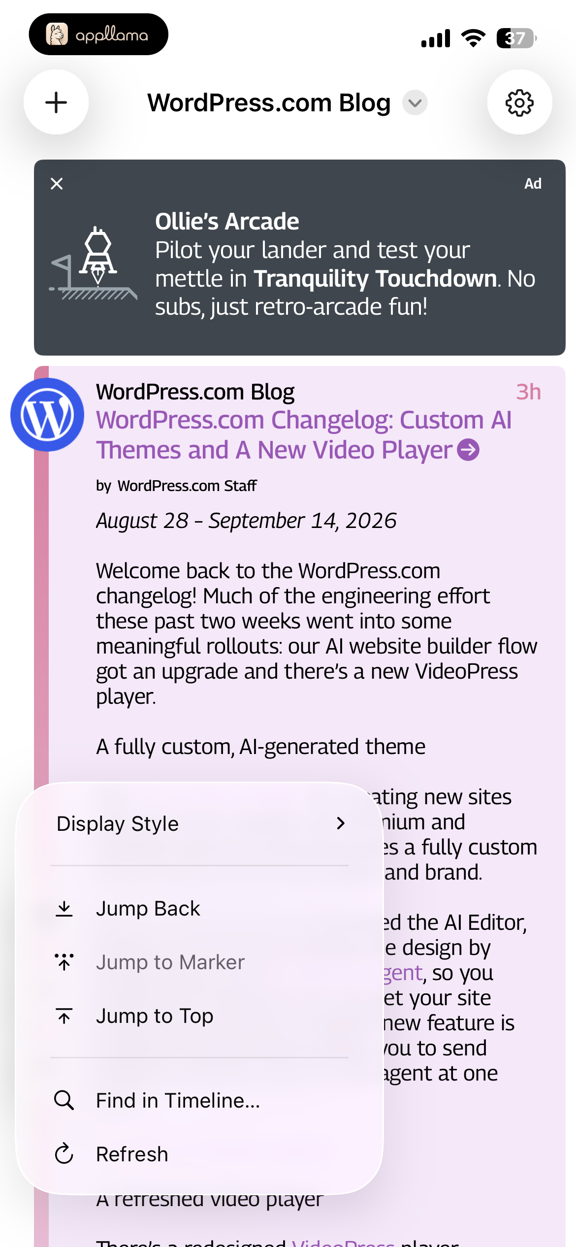 Timeline Jump Menu