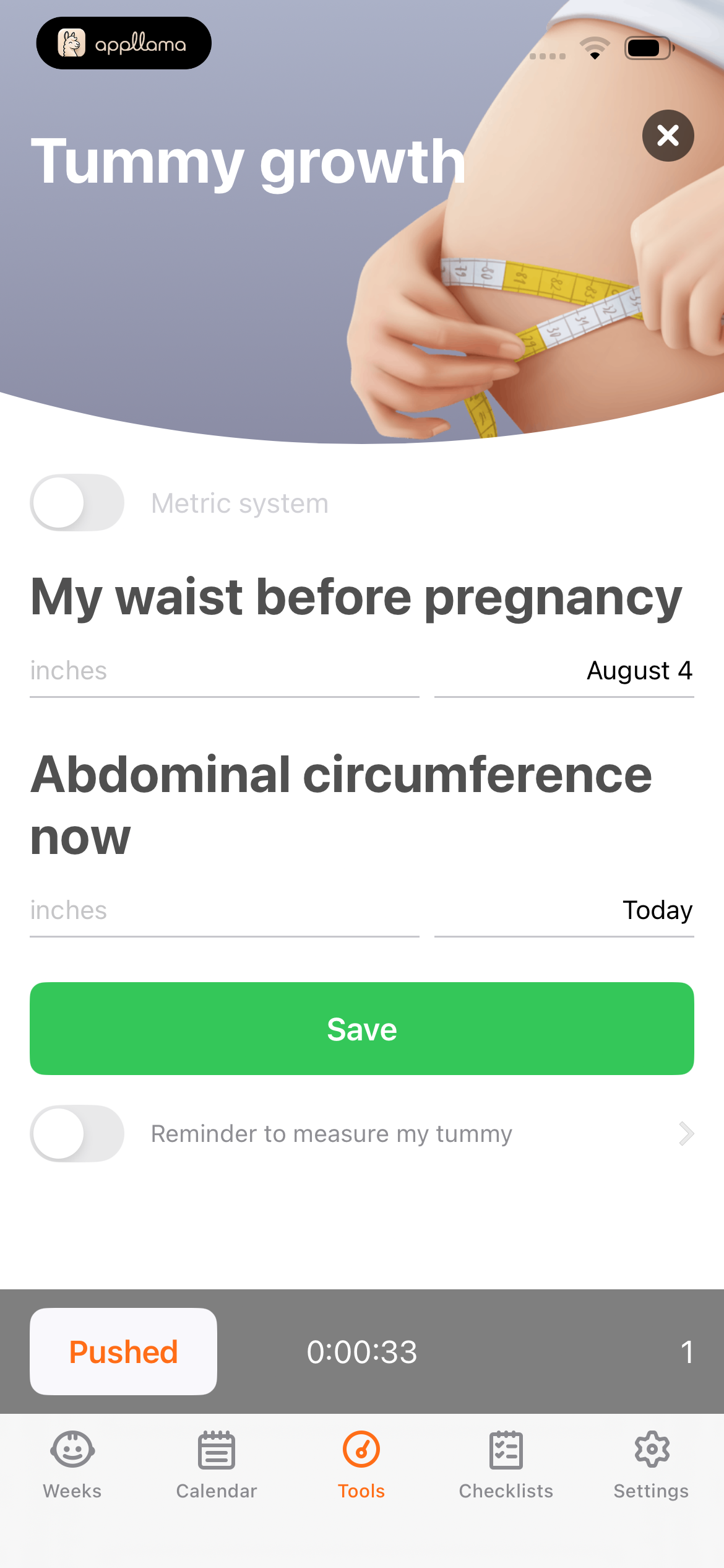 Tummy Growth Entry