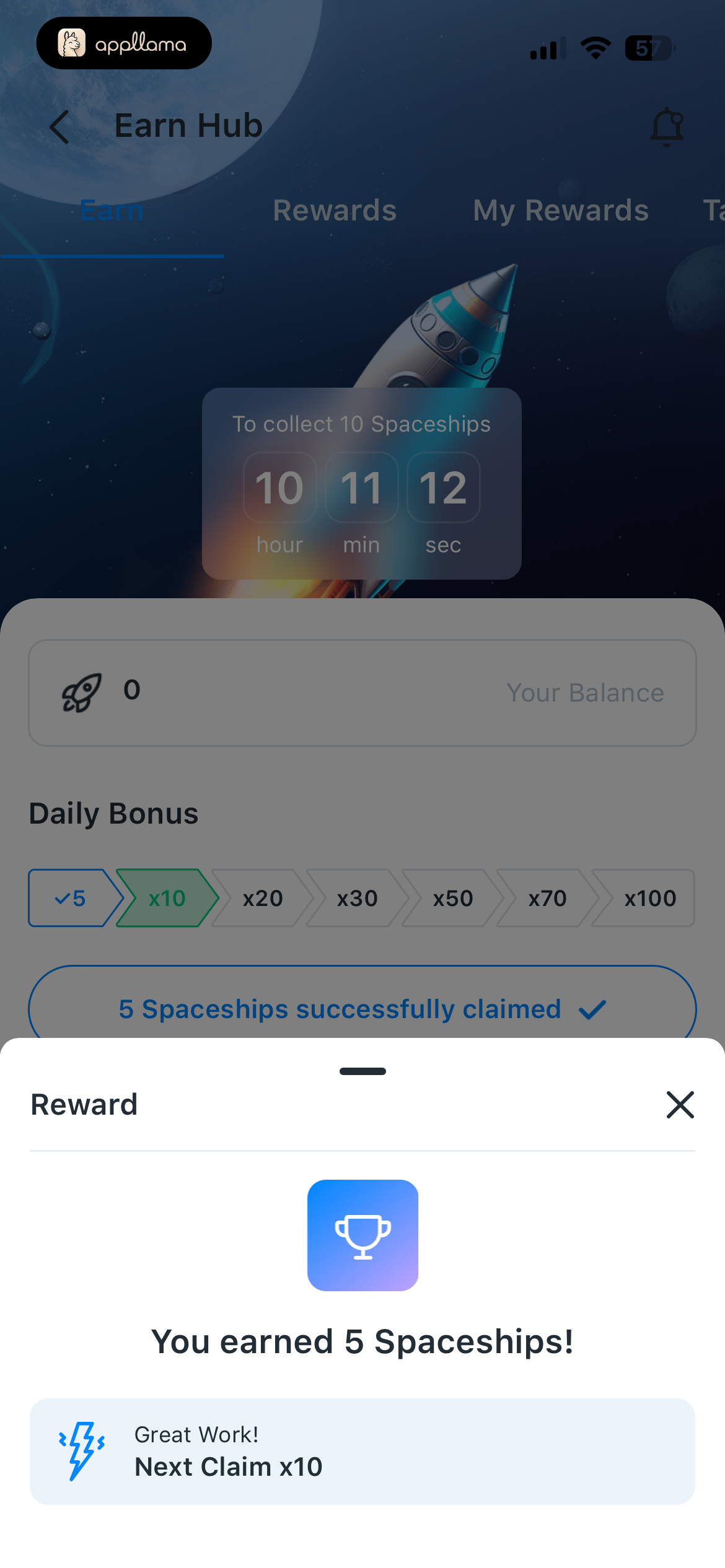 Daily Bonus Reward Modal