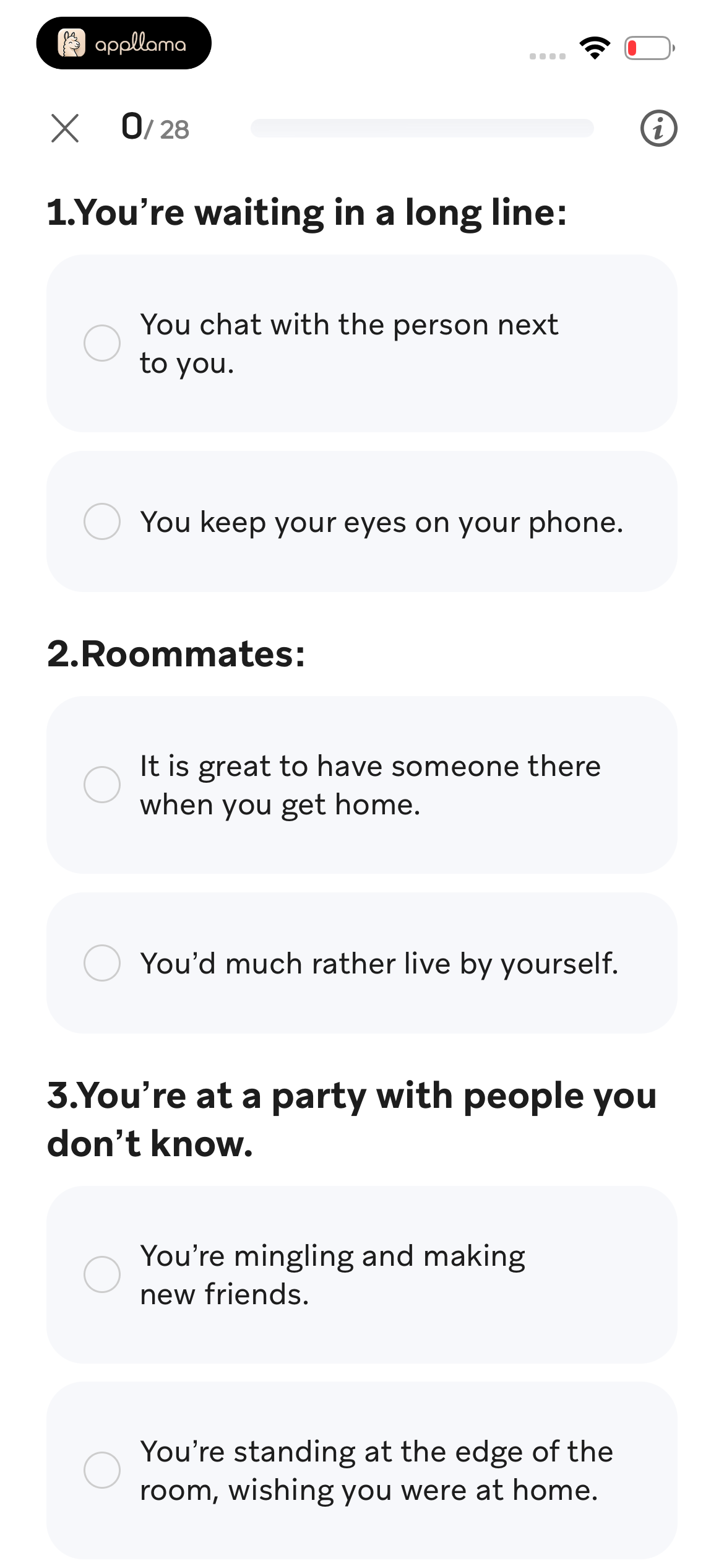 MBTI Questionnaire