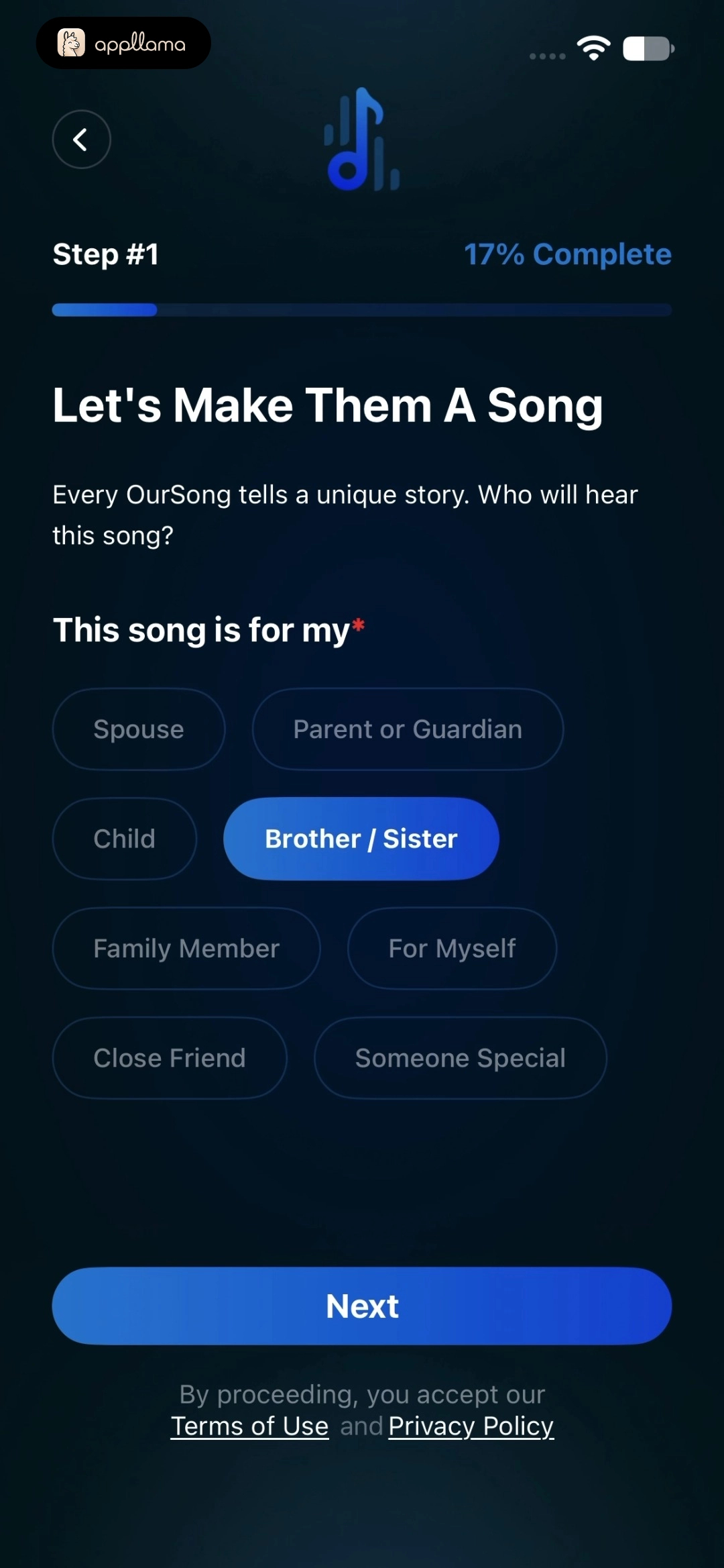 OurSongs: Custom Song Maker screens, onboarding and paywall | Appllama