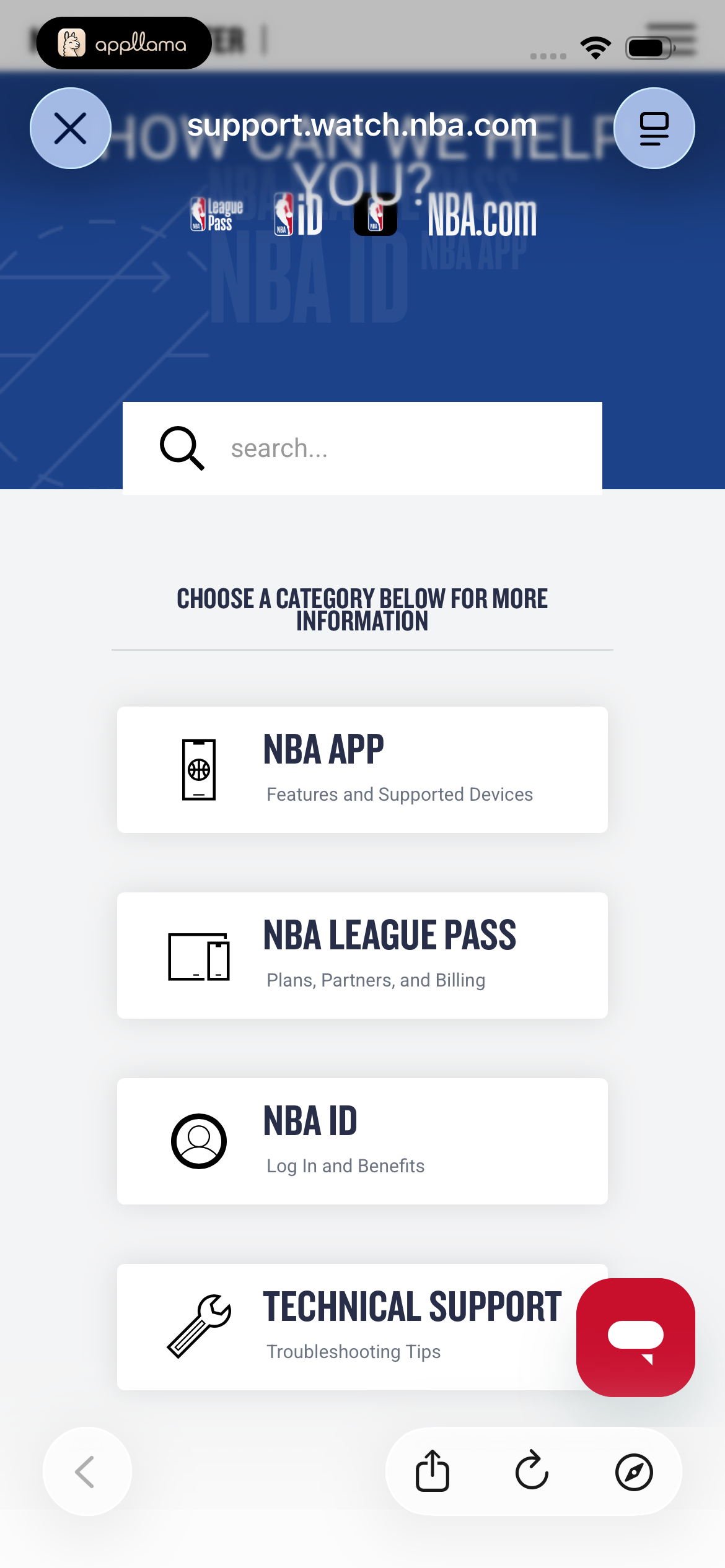 NBA Support Home