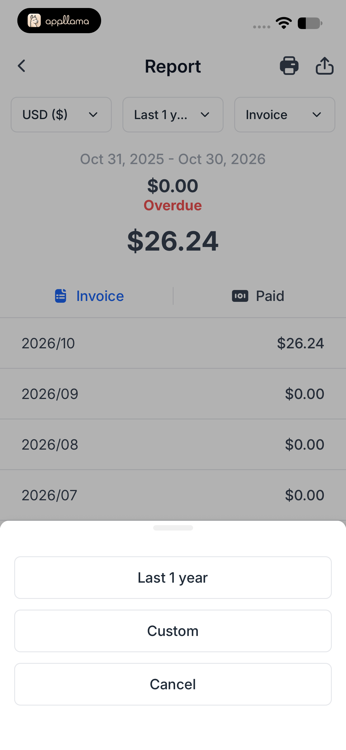 Report Date Range Picker
