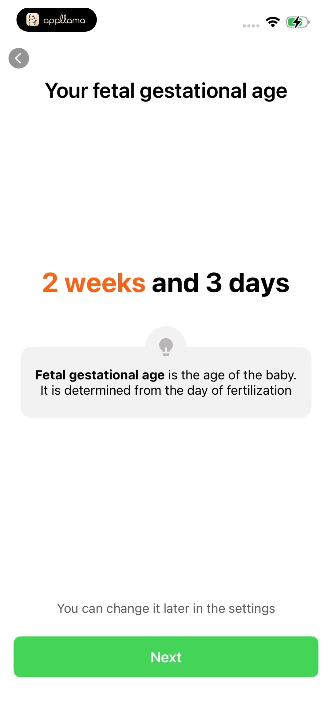 Fetal Age Result
