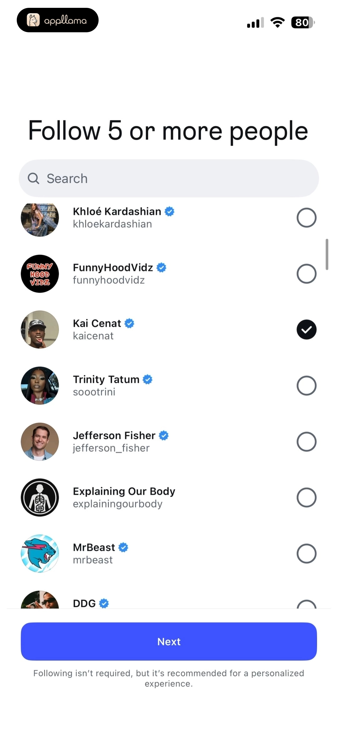 Follow People - Scrolled