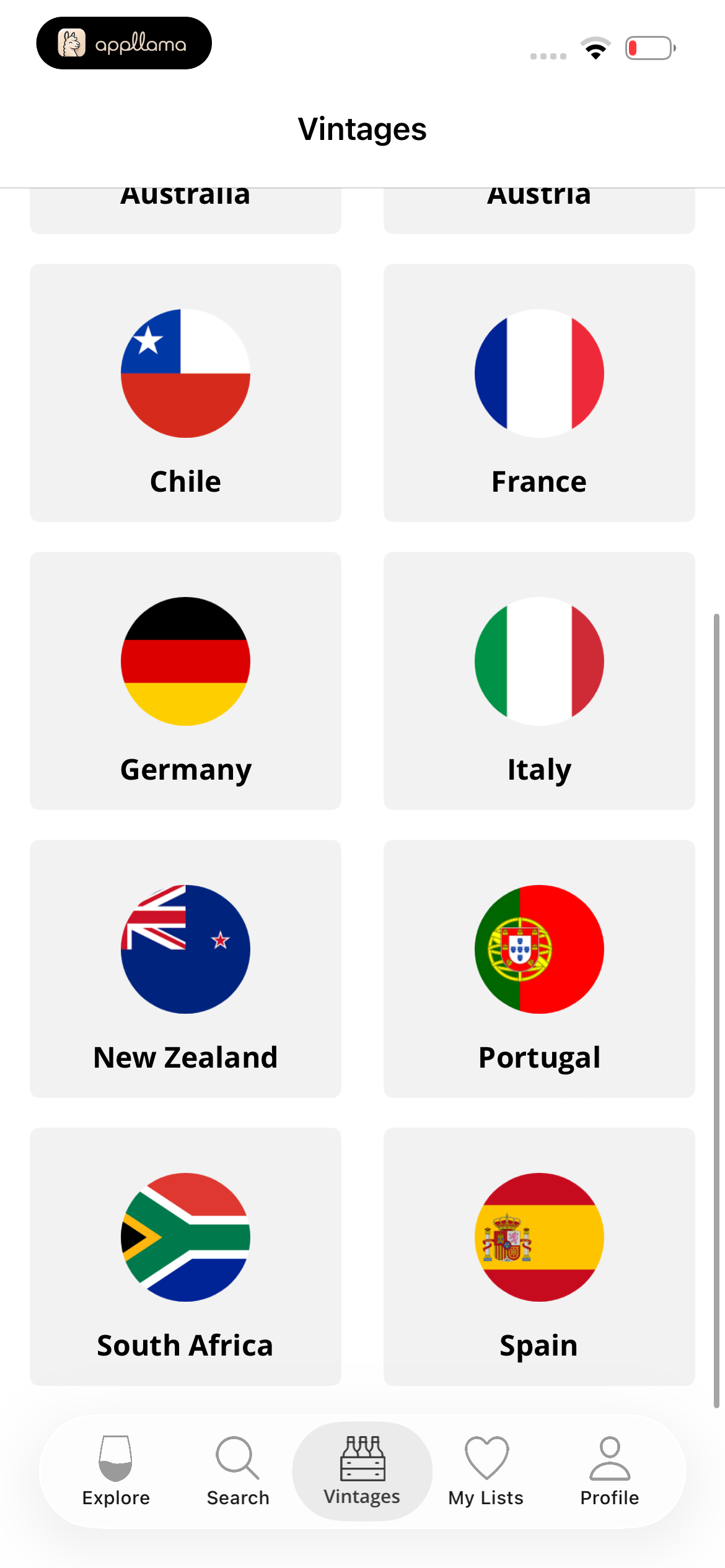 Vintage Regions