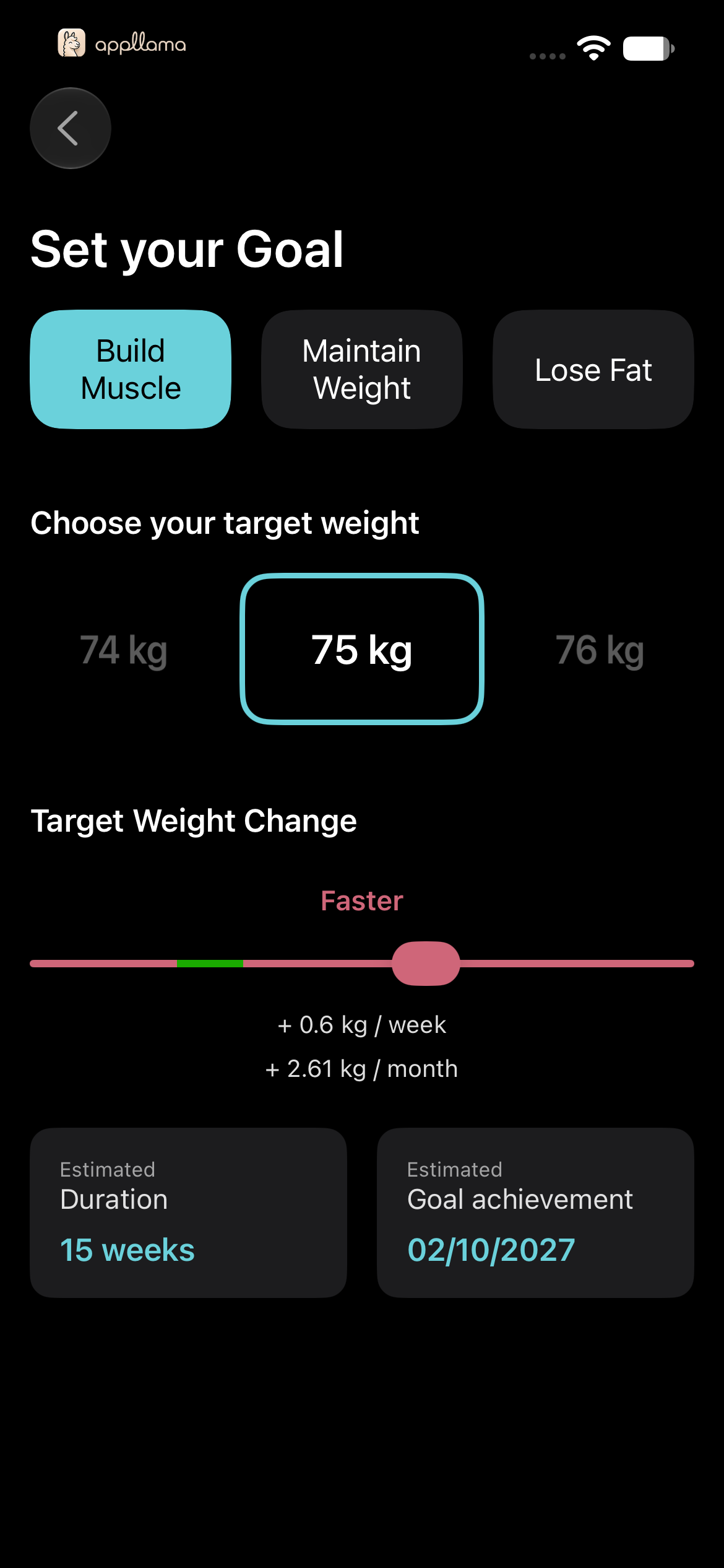 Set Weight Goal