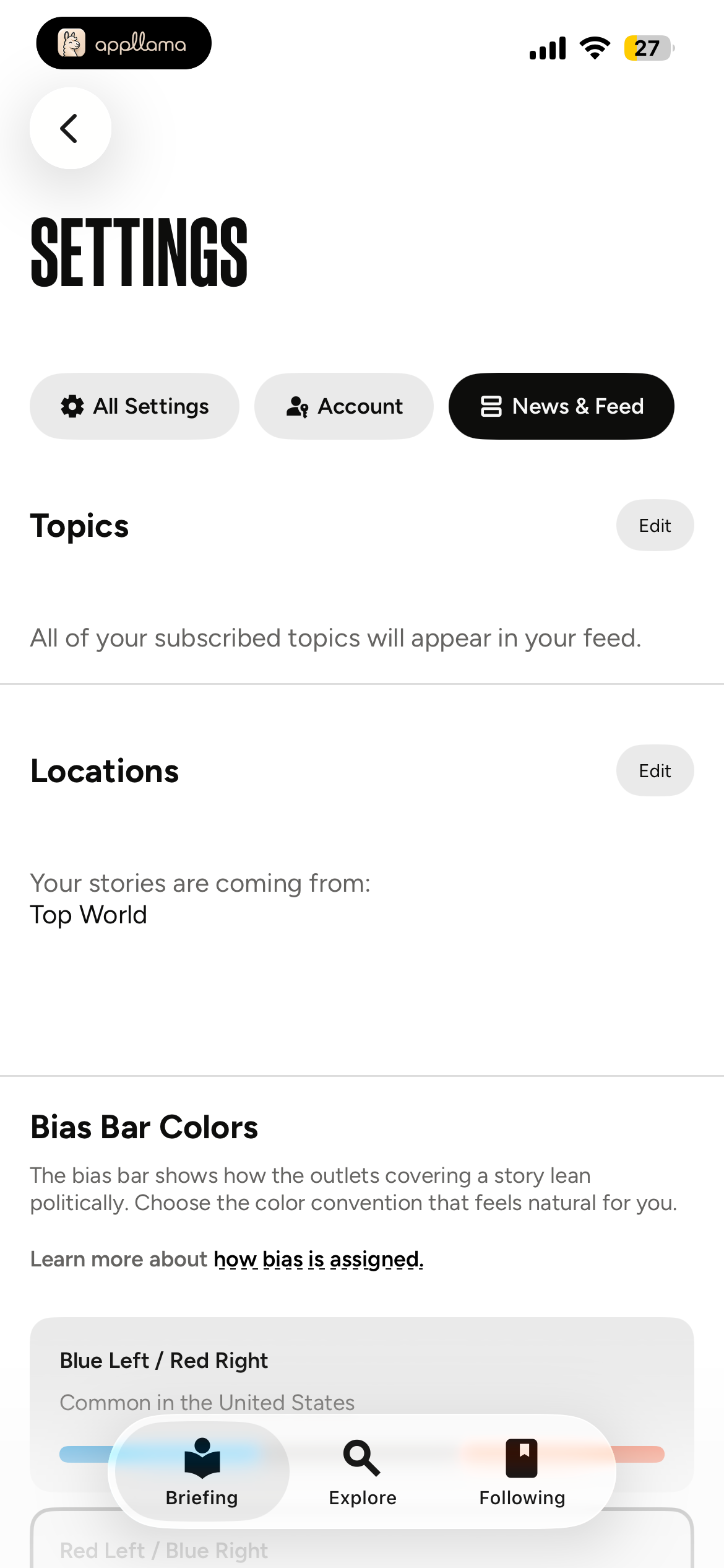 News & You Settings