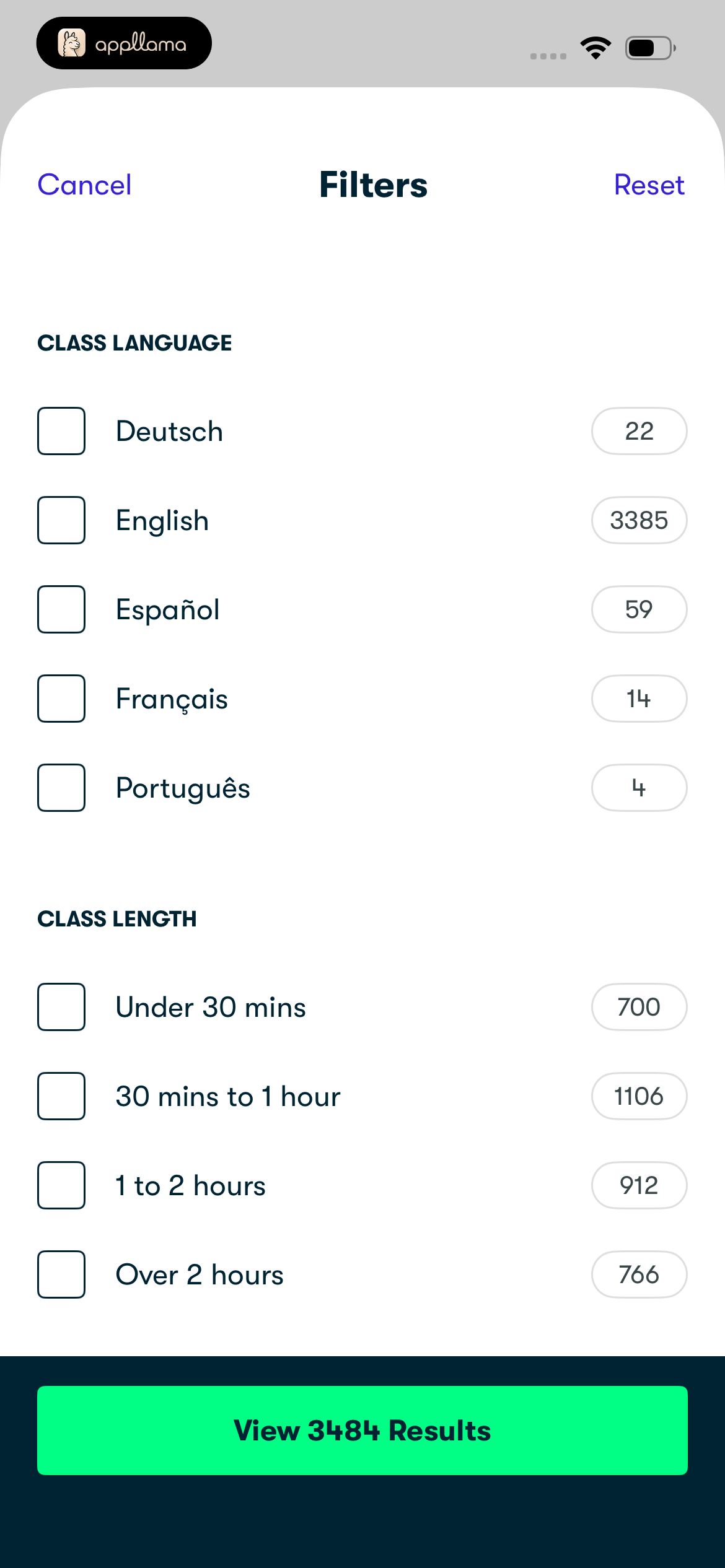 Search Subject Filters