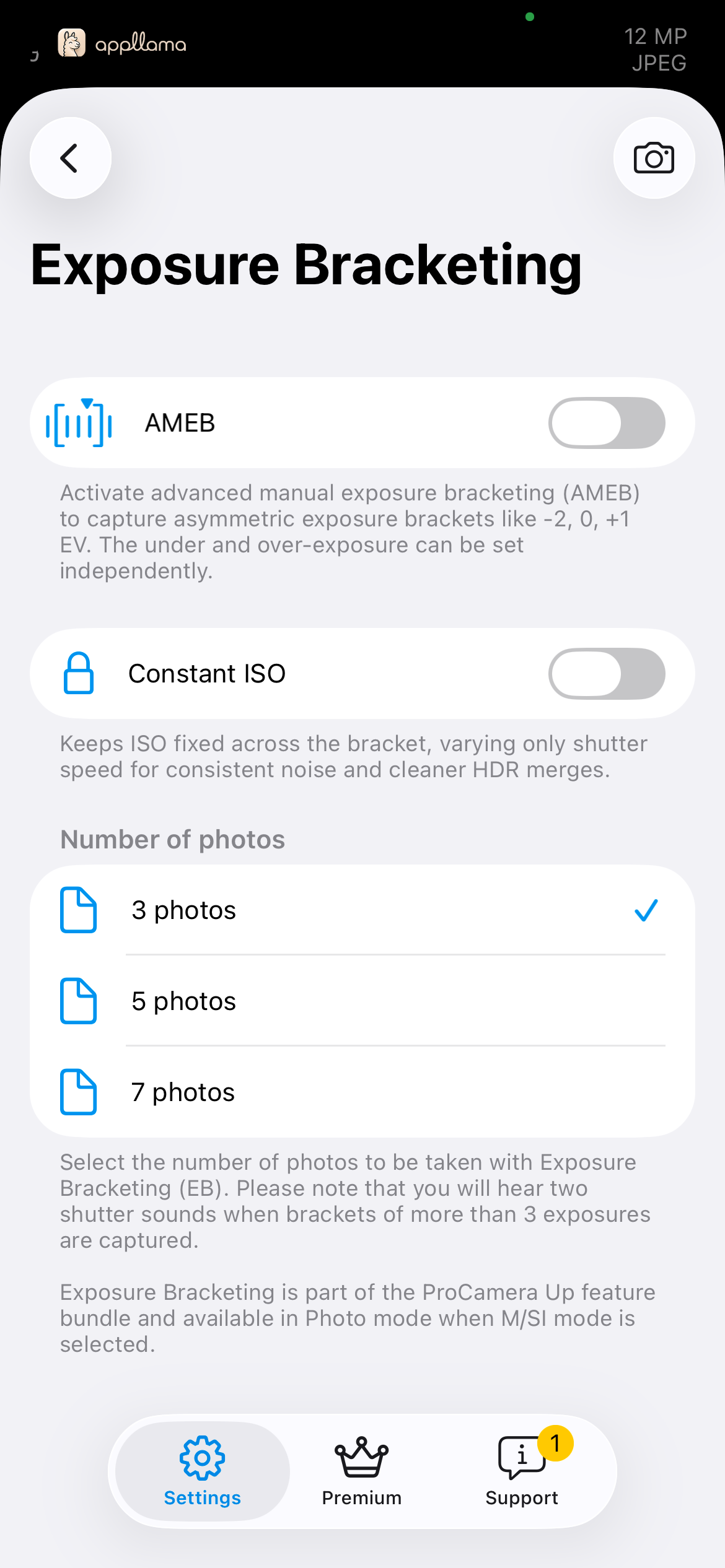 Exposure Bracketing