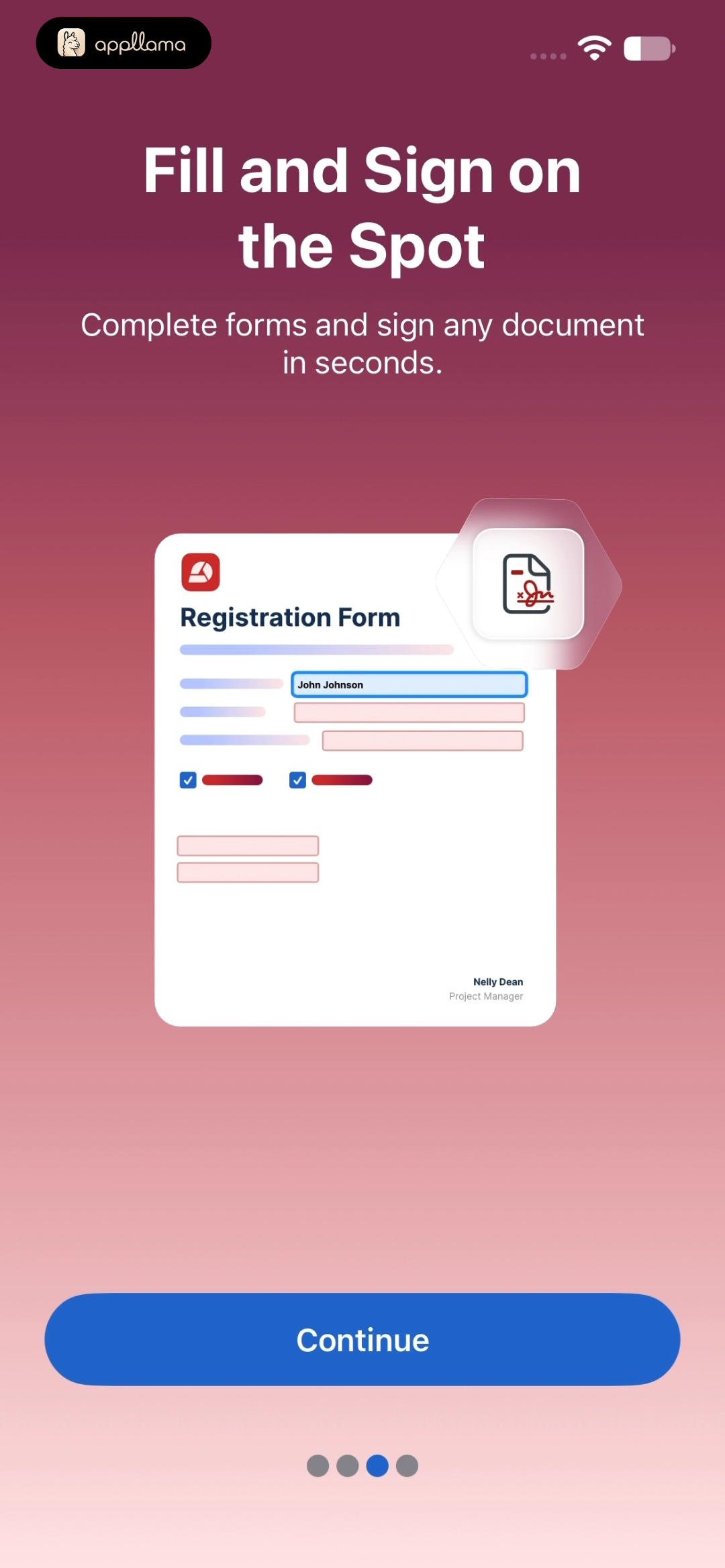 Fill and Sign Onboarding