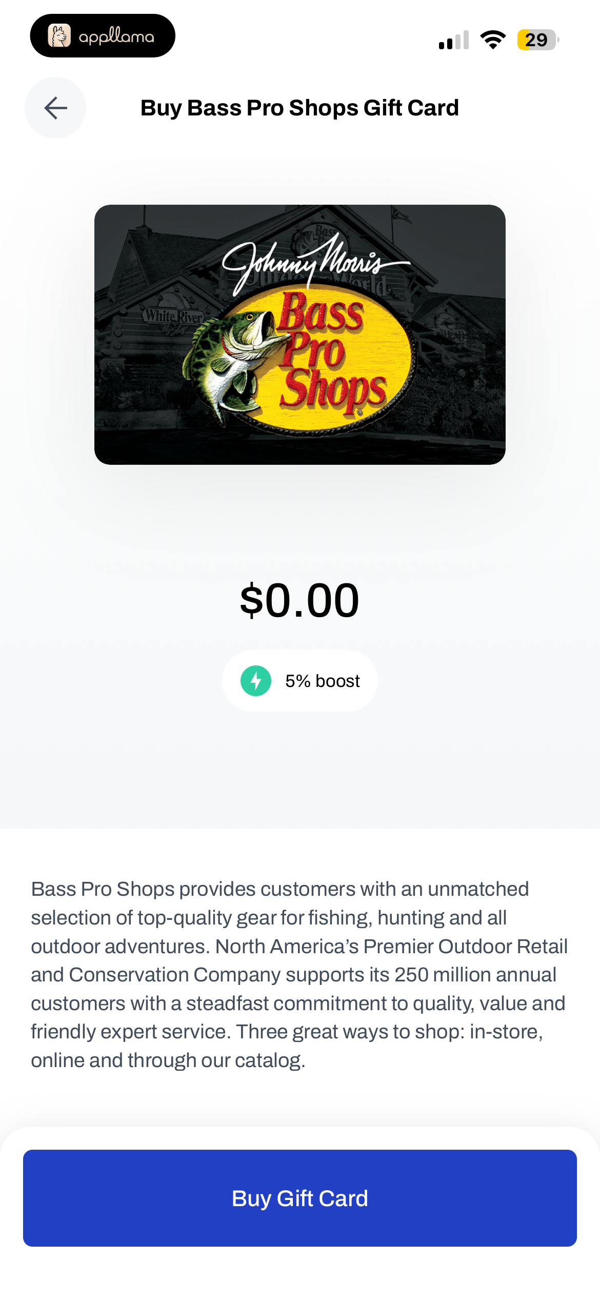 Bass Pro Shops Gift Card