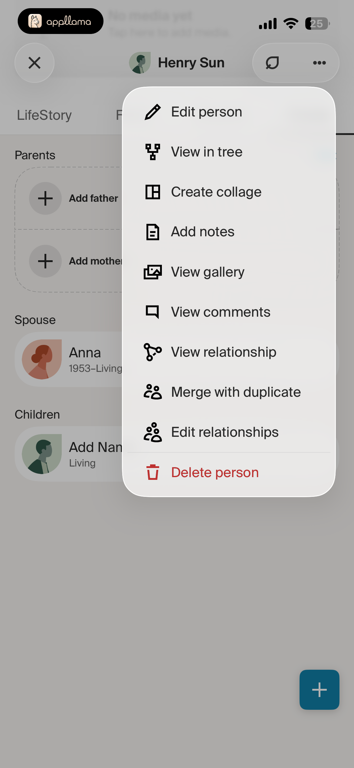 Profile Actions