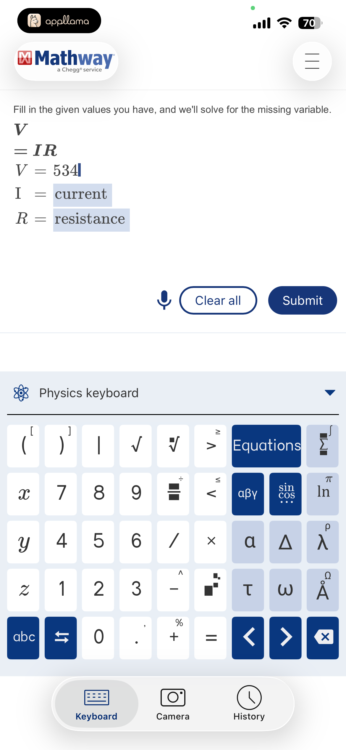 Calculator Input