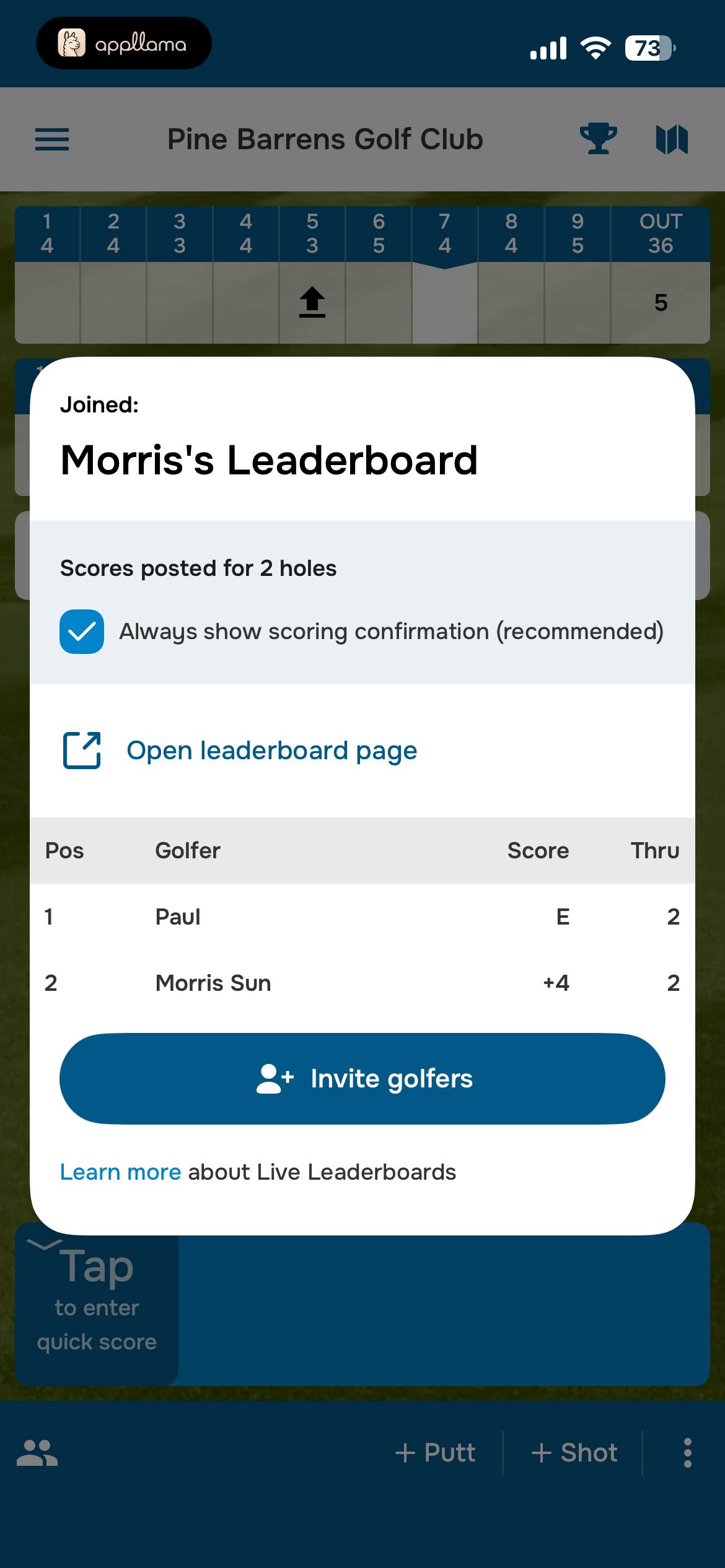 Round Leaderboard