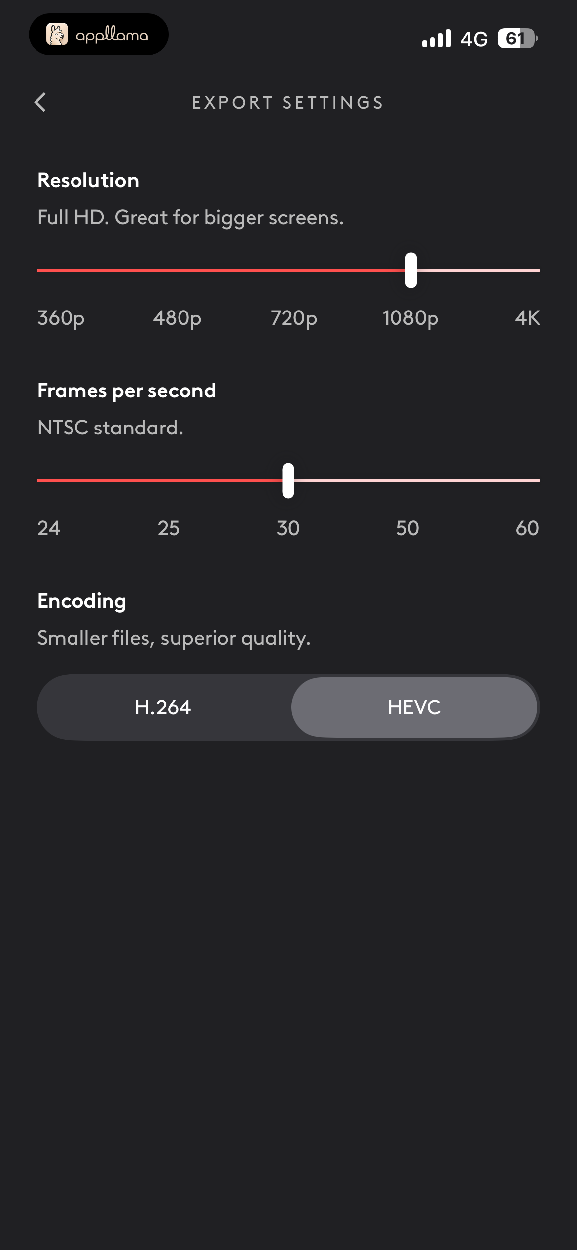 Export Settings