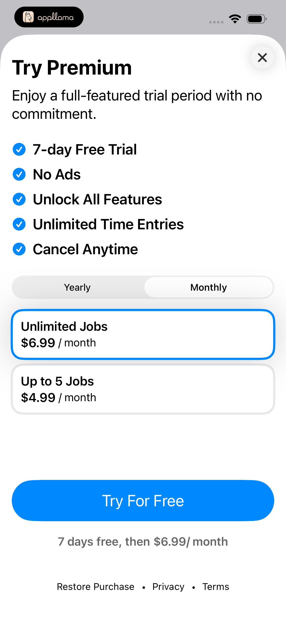 Monthly Subscription Offer