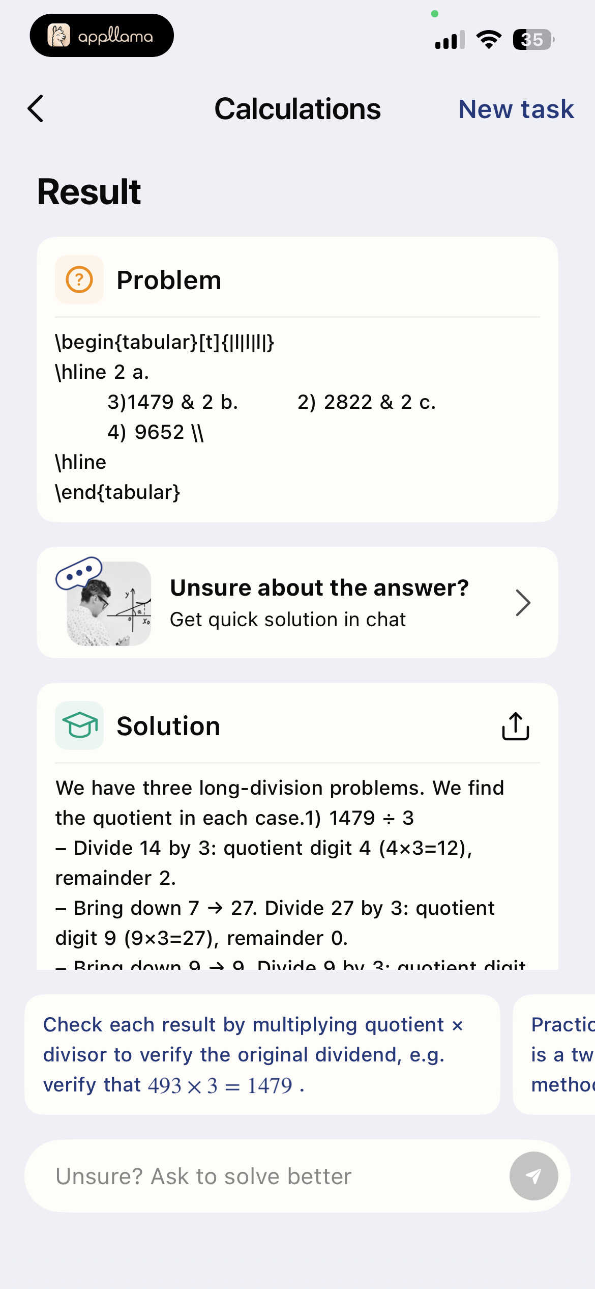 Calculation Result