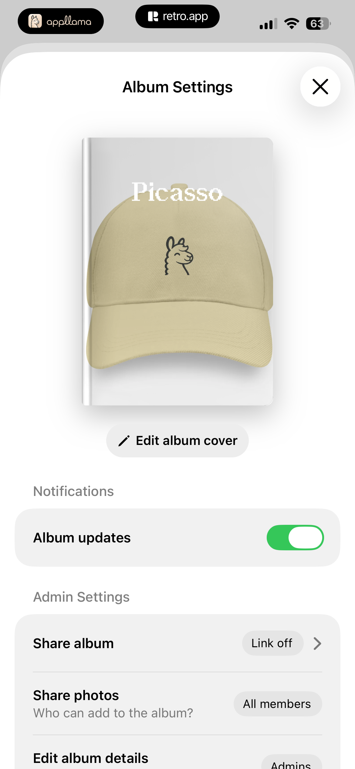 Album Settings