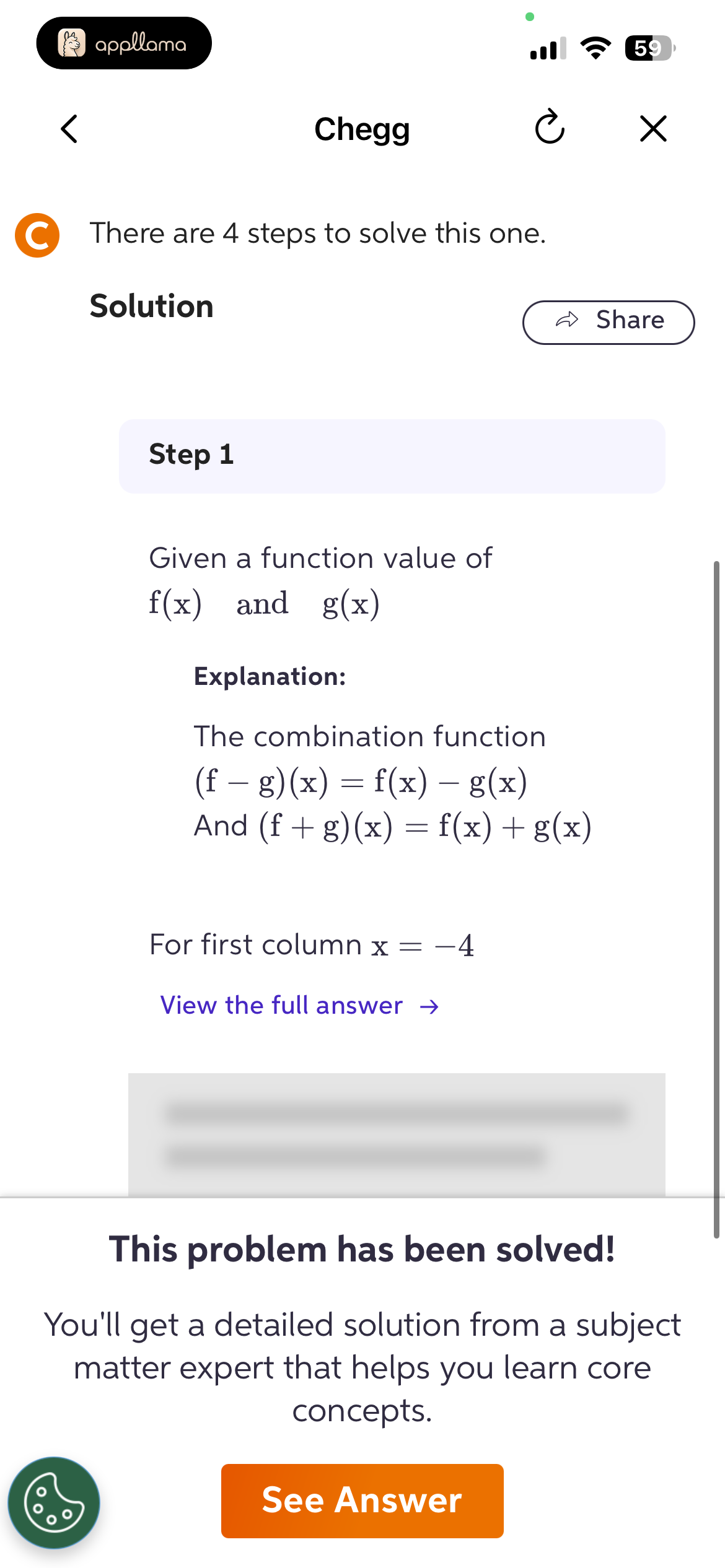 Locked Solution Step