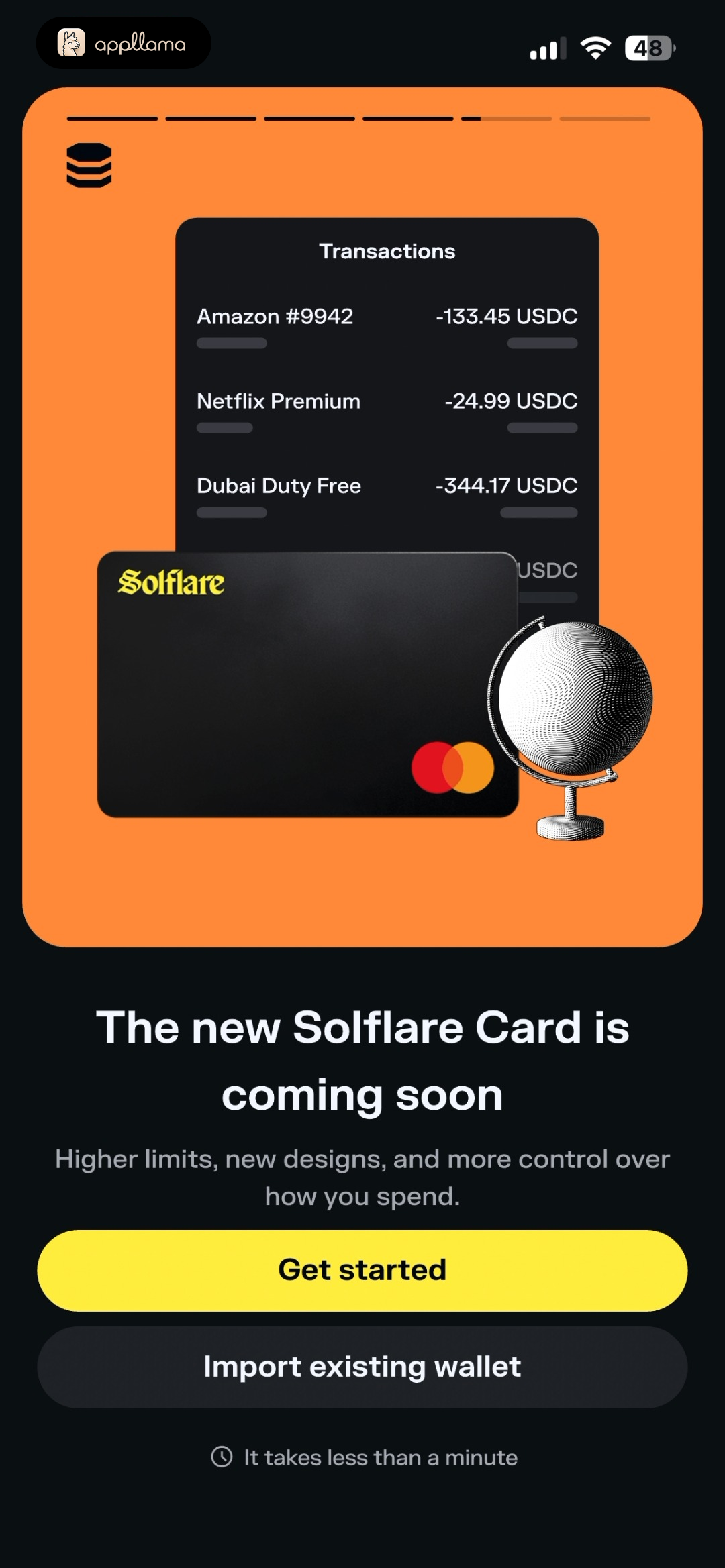 Solflare Card Preview