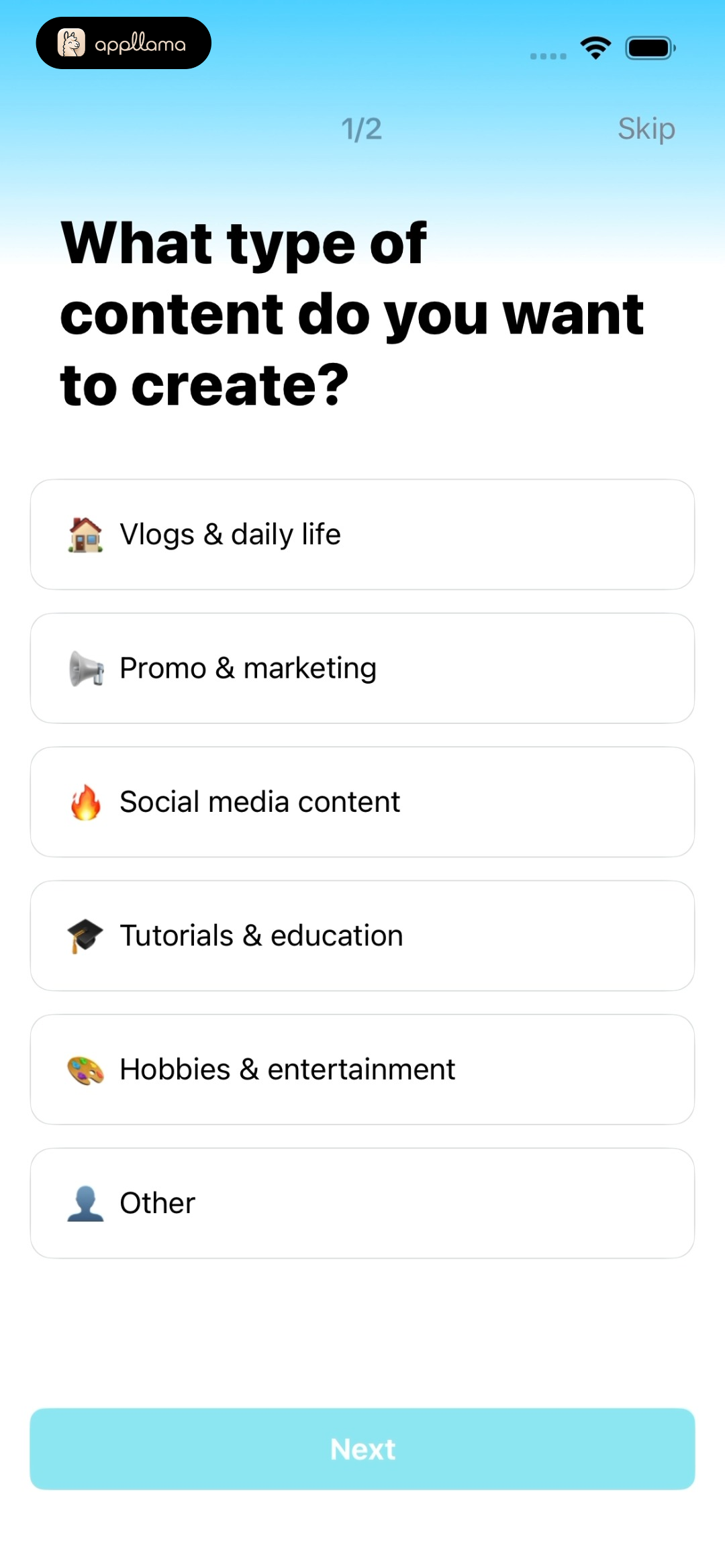 Content Preference Selection