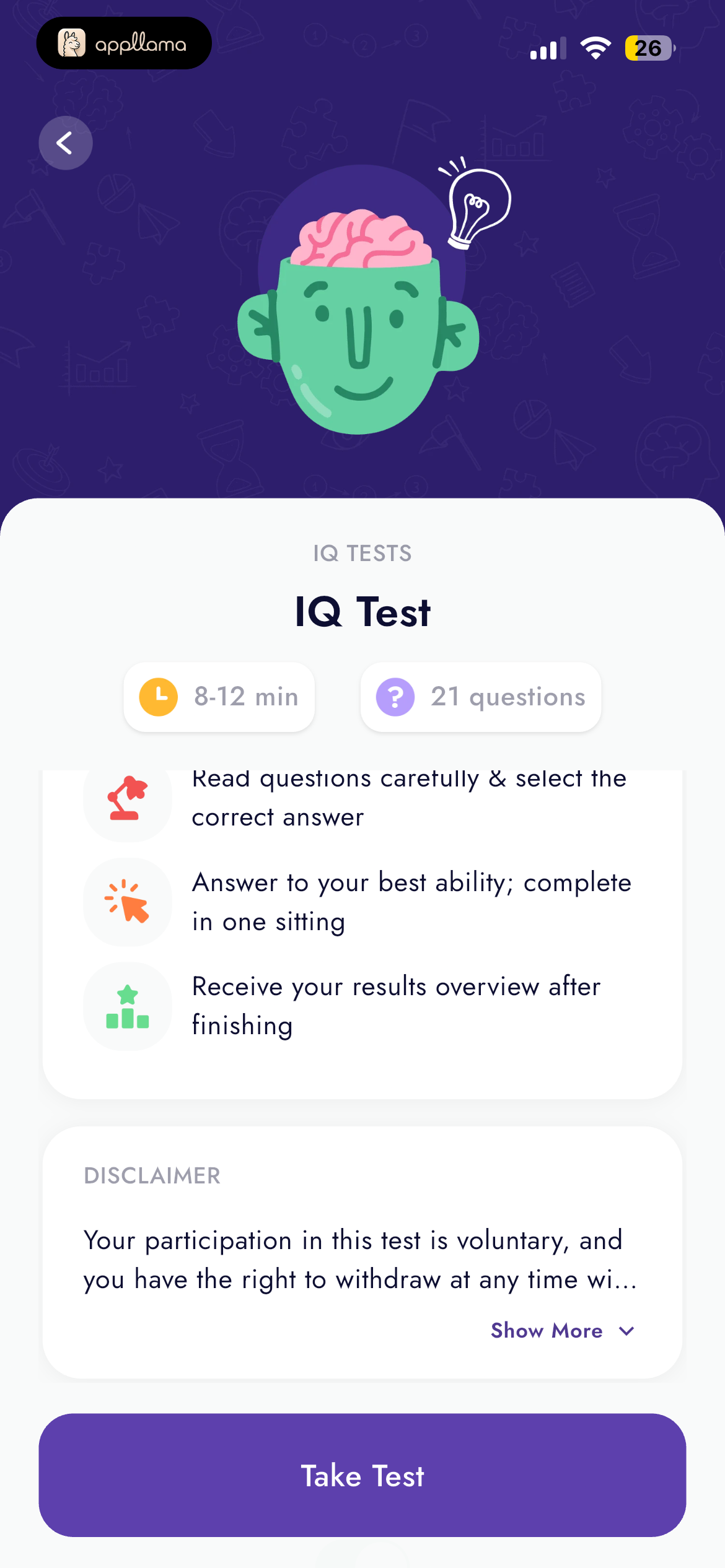 IQ Test Details