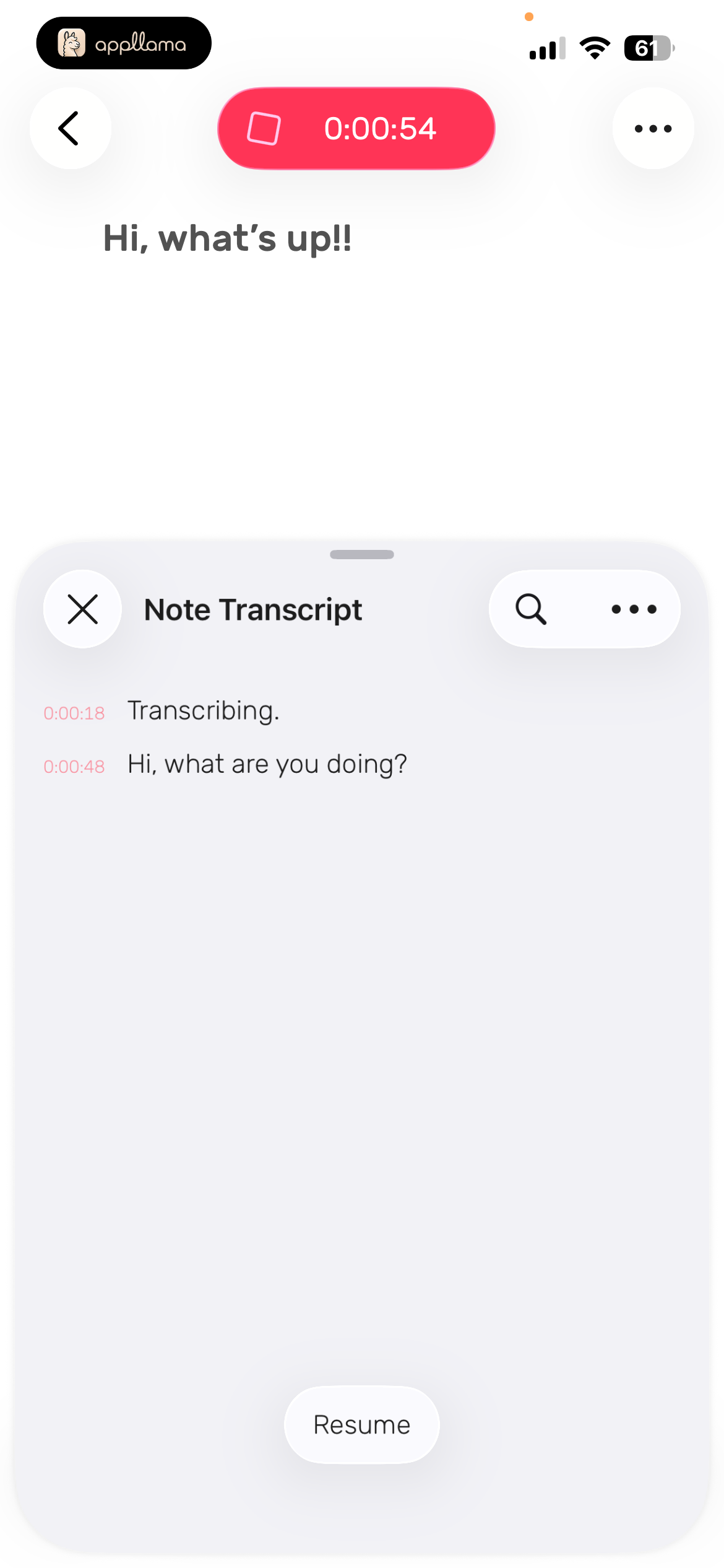Live Transcript