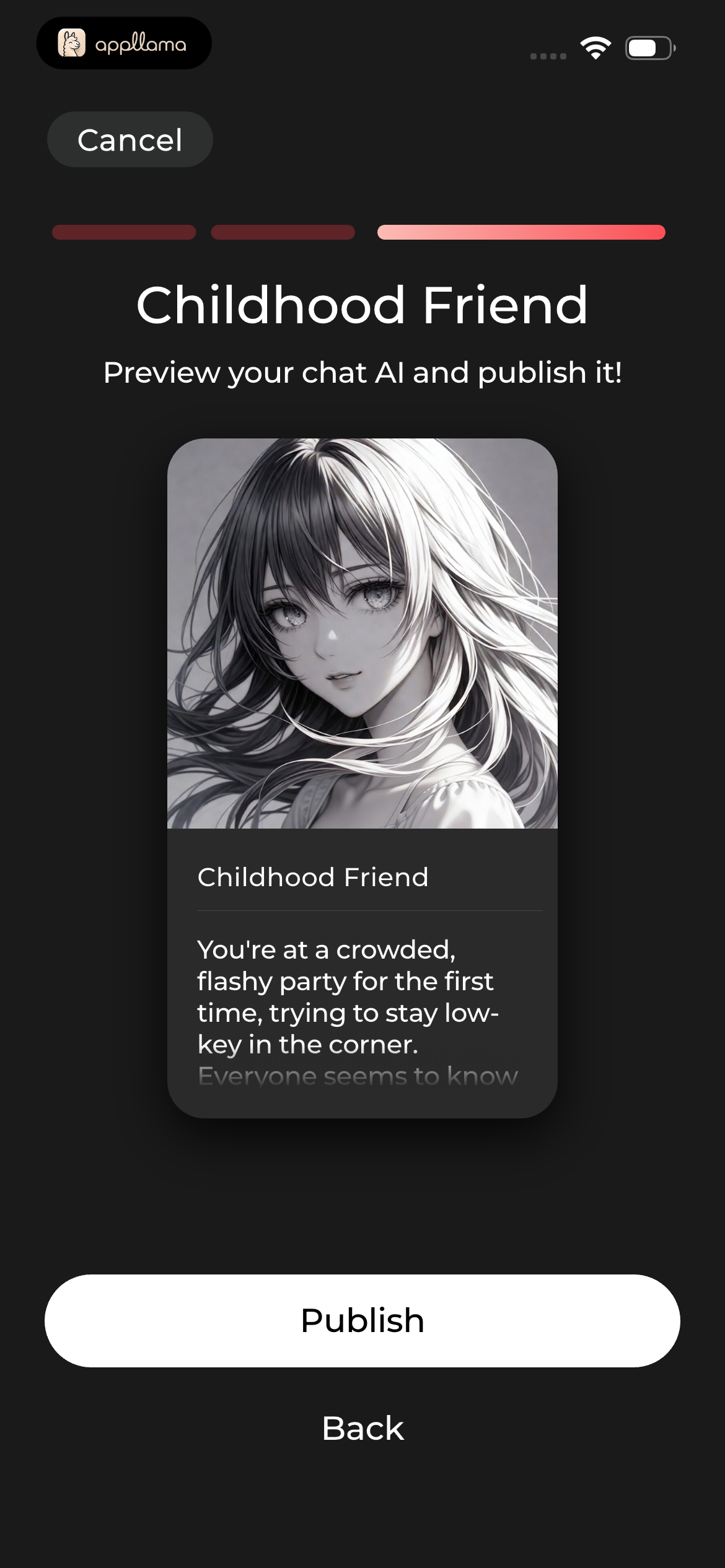 AI Character Publish Preview