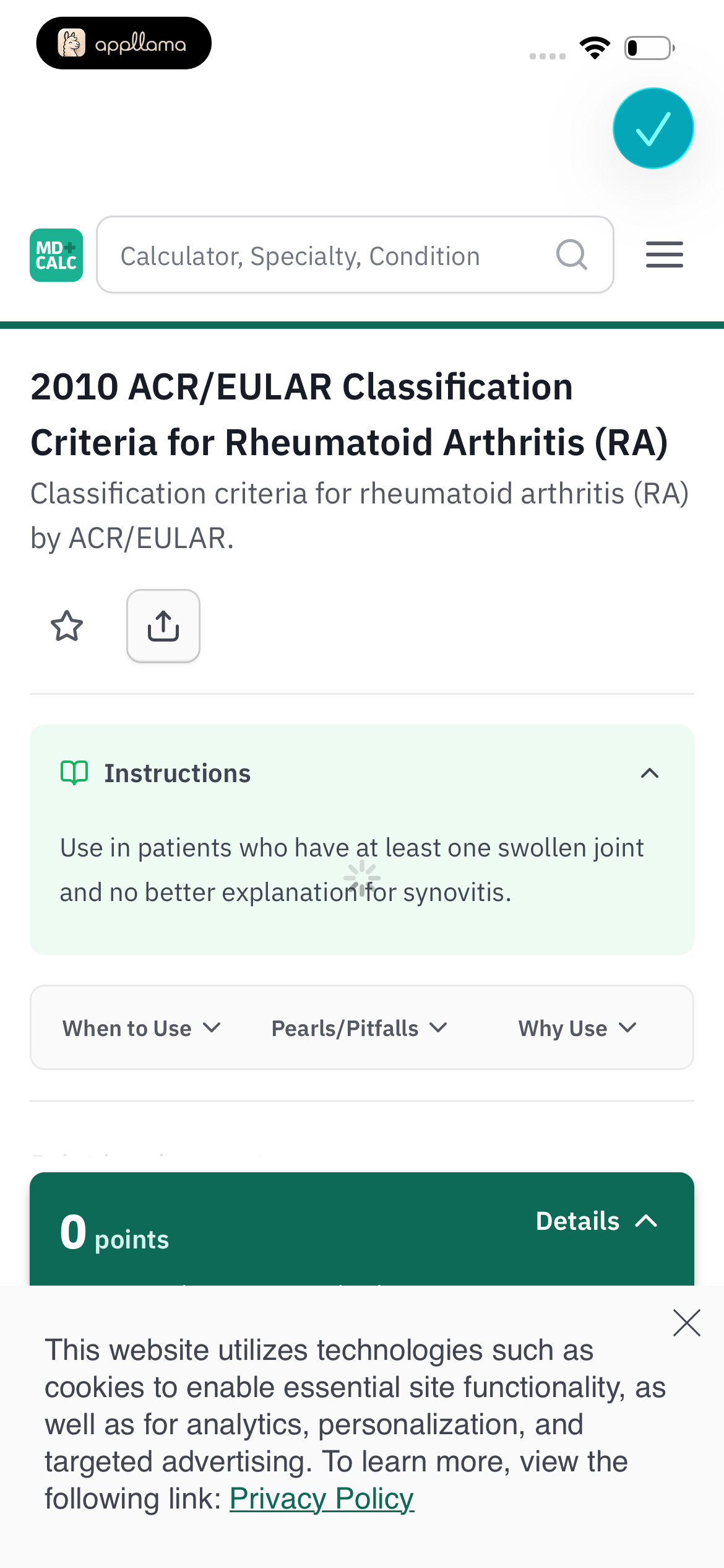 Rheumatoid Arthritis Calculator Introduction
