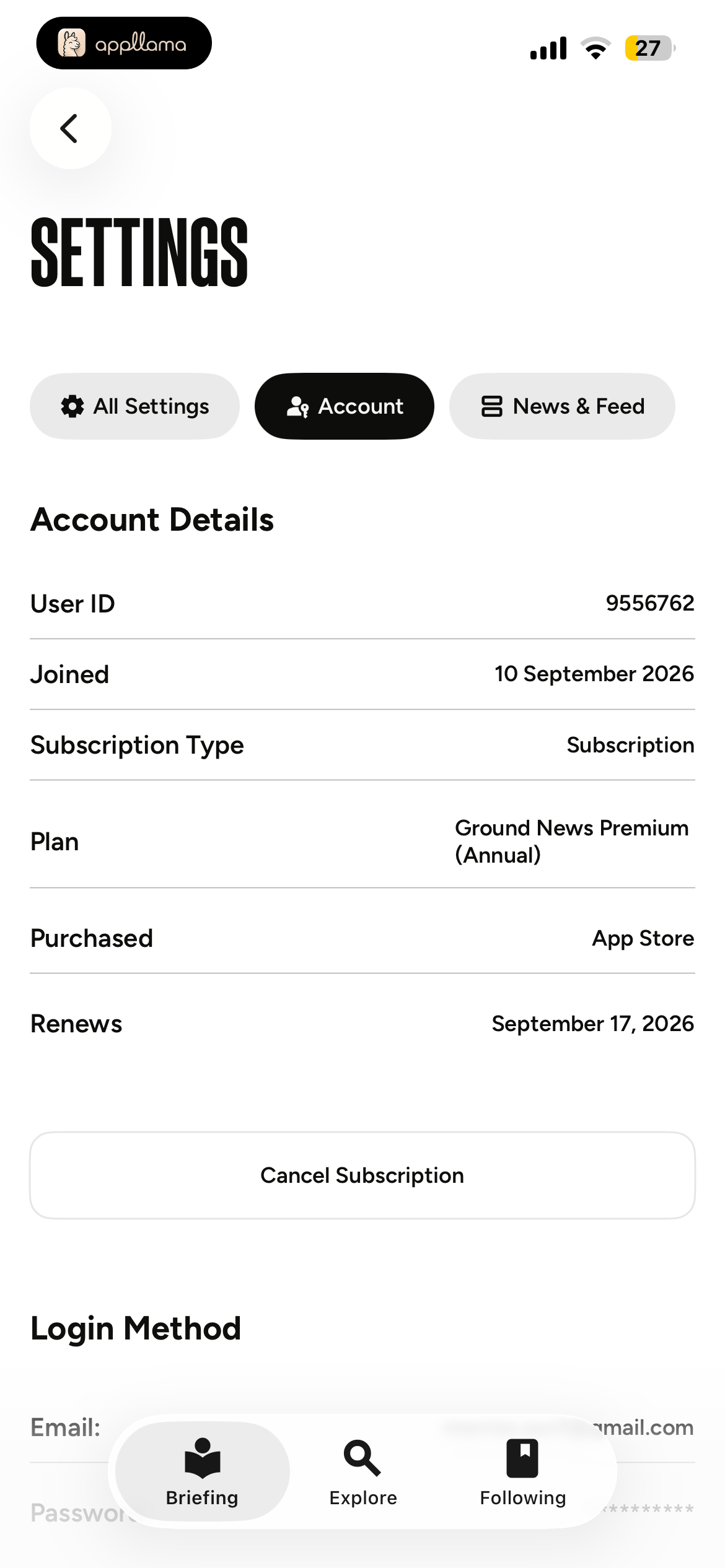 Account Settings