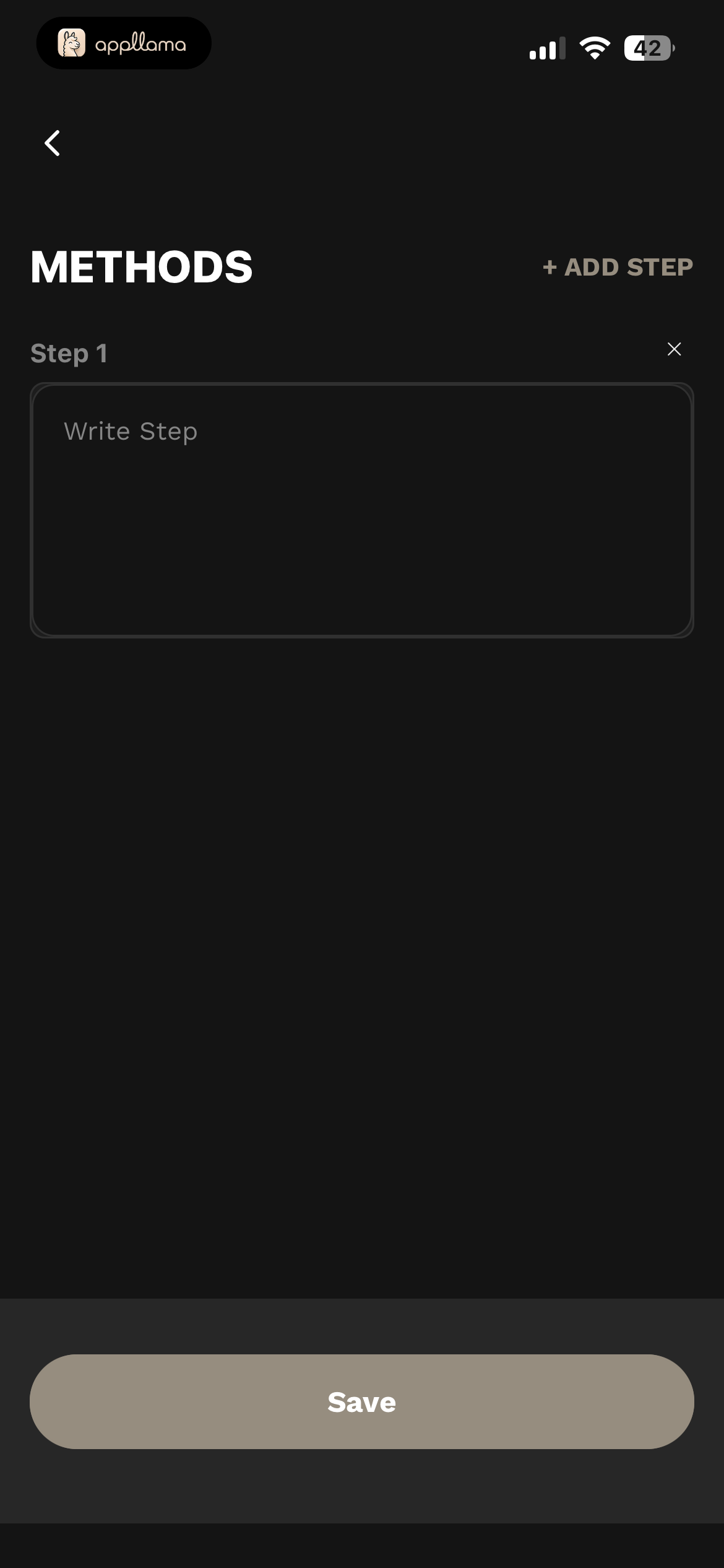Recipe Method Editor
