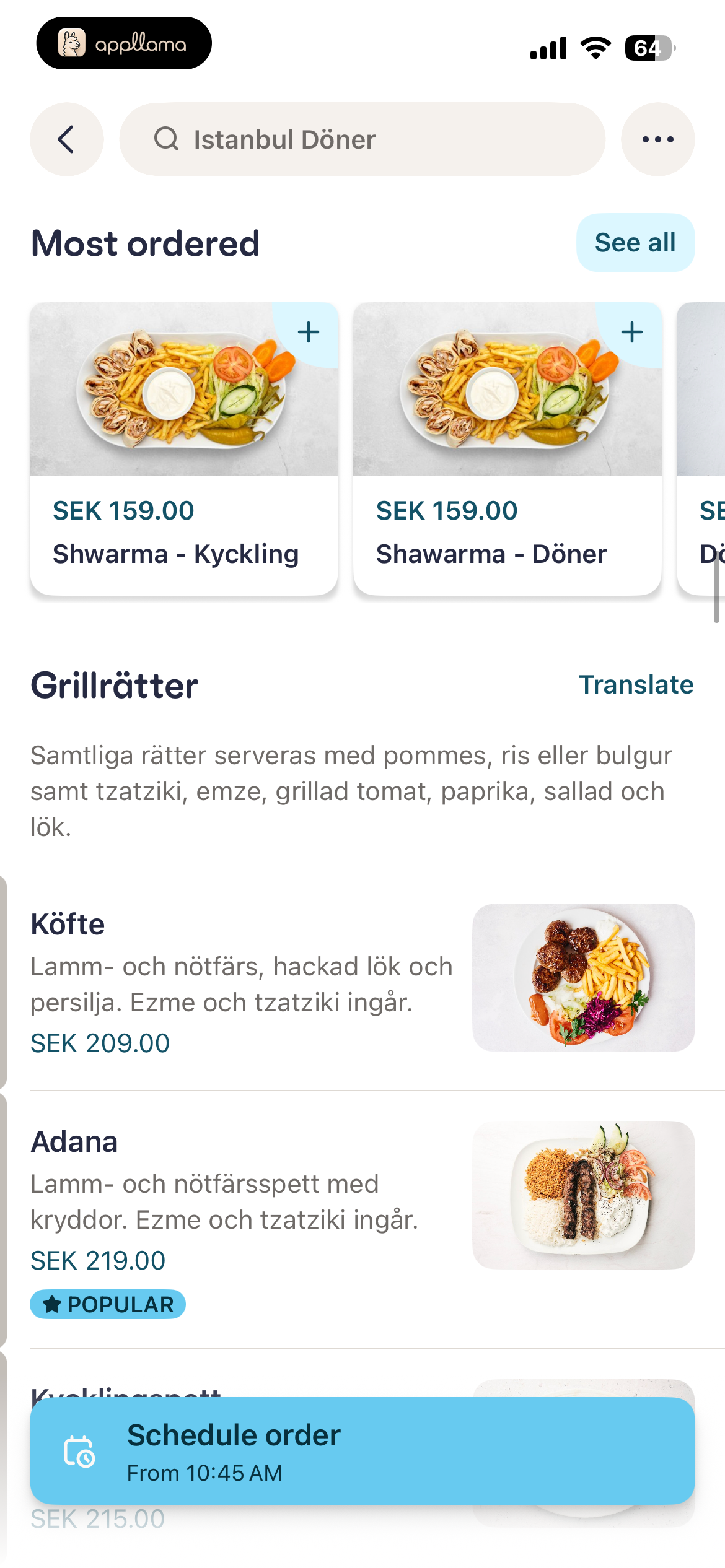 Restaurant Menu
