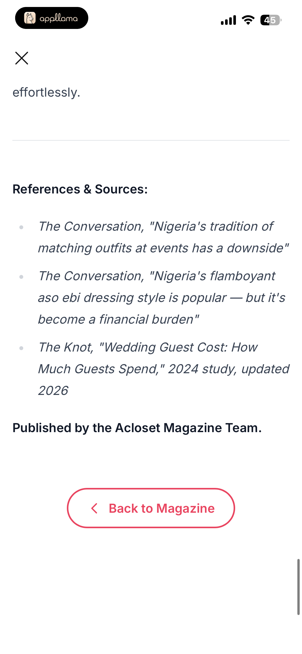 Magazine References