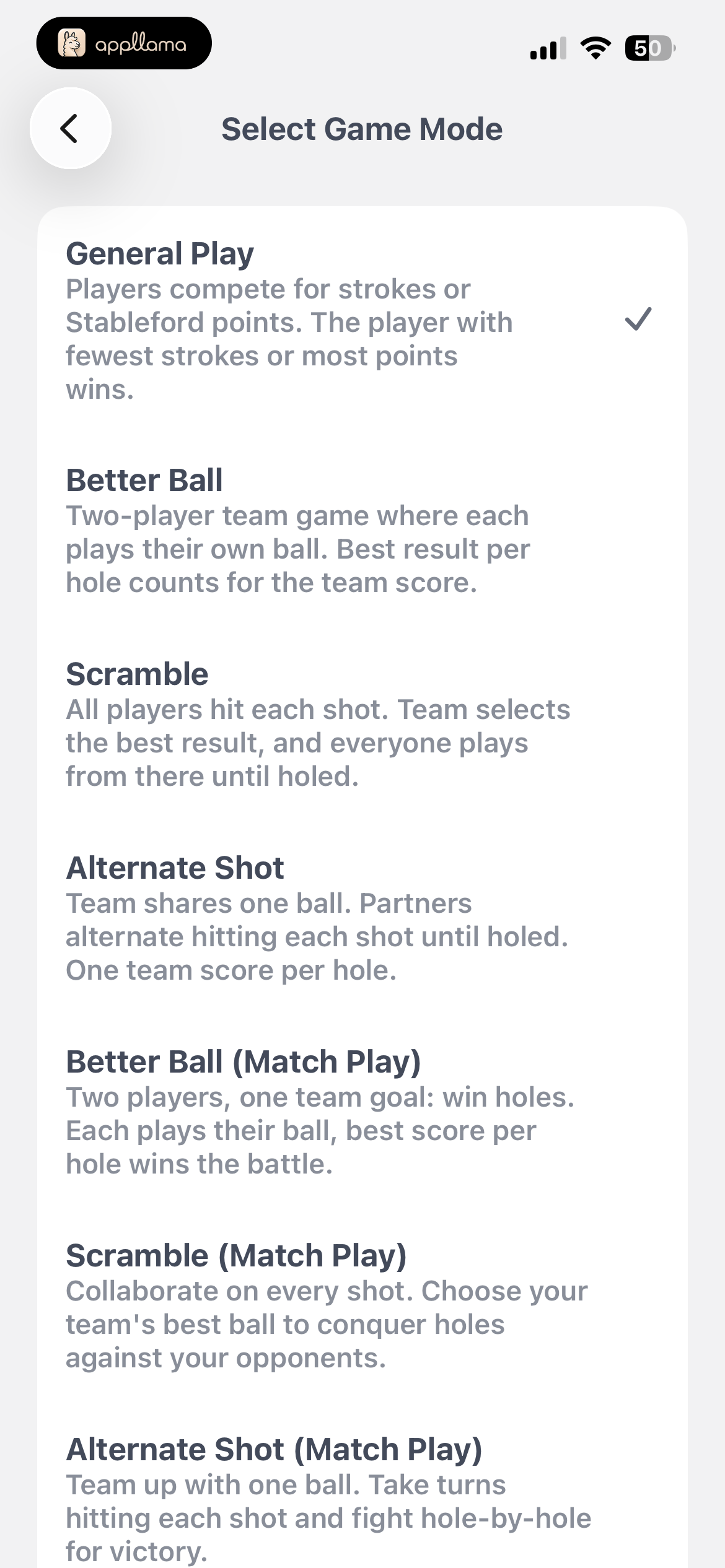 Select Game Mode