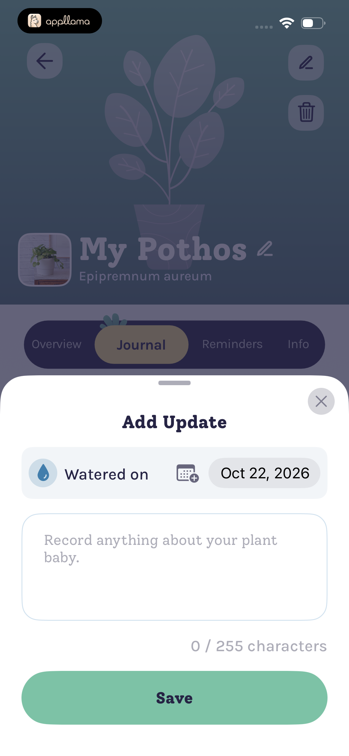 Add Plant Update