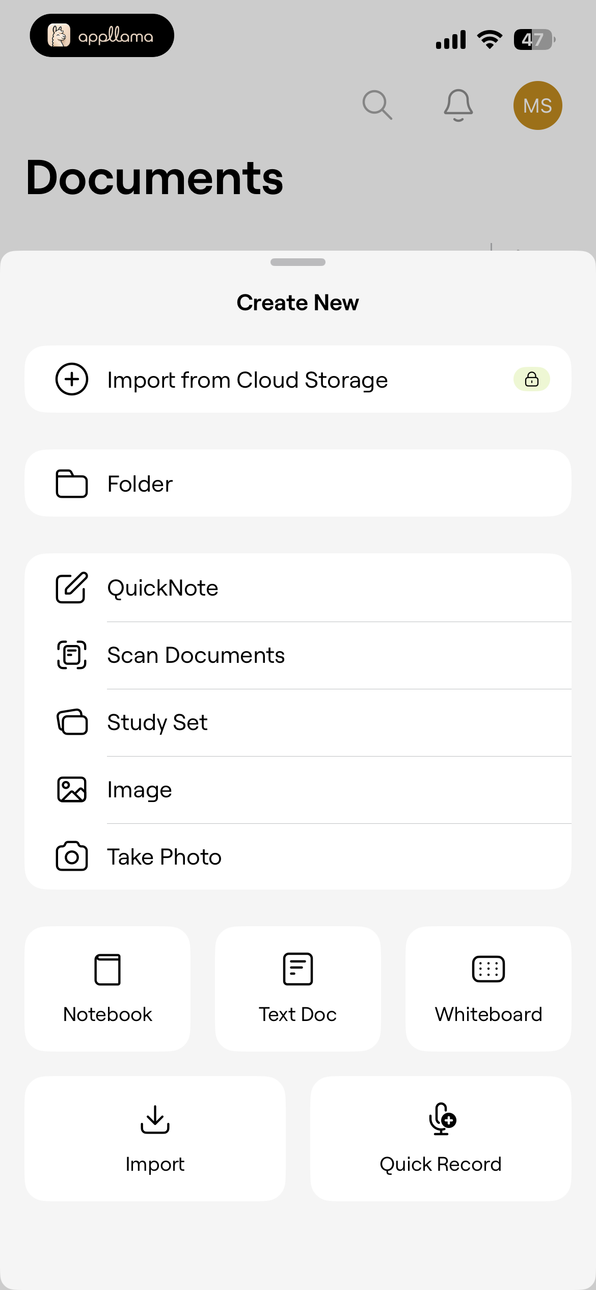 Create New Sheet