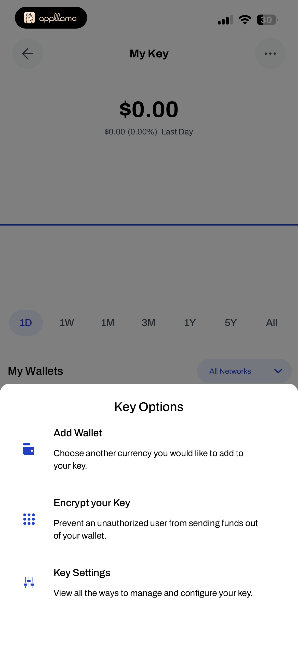Key Options Sheet
