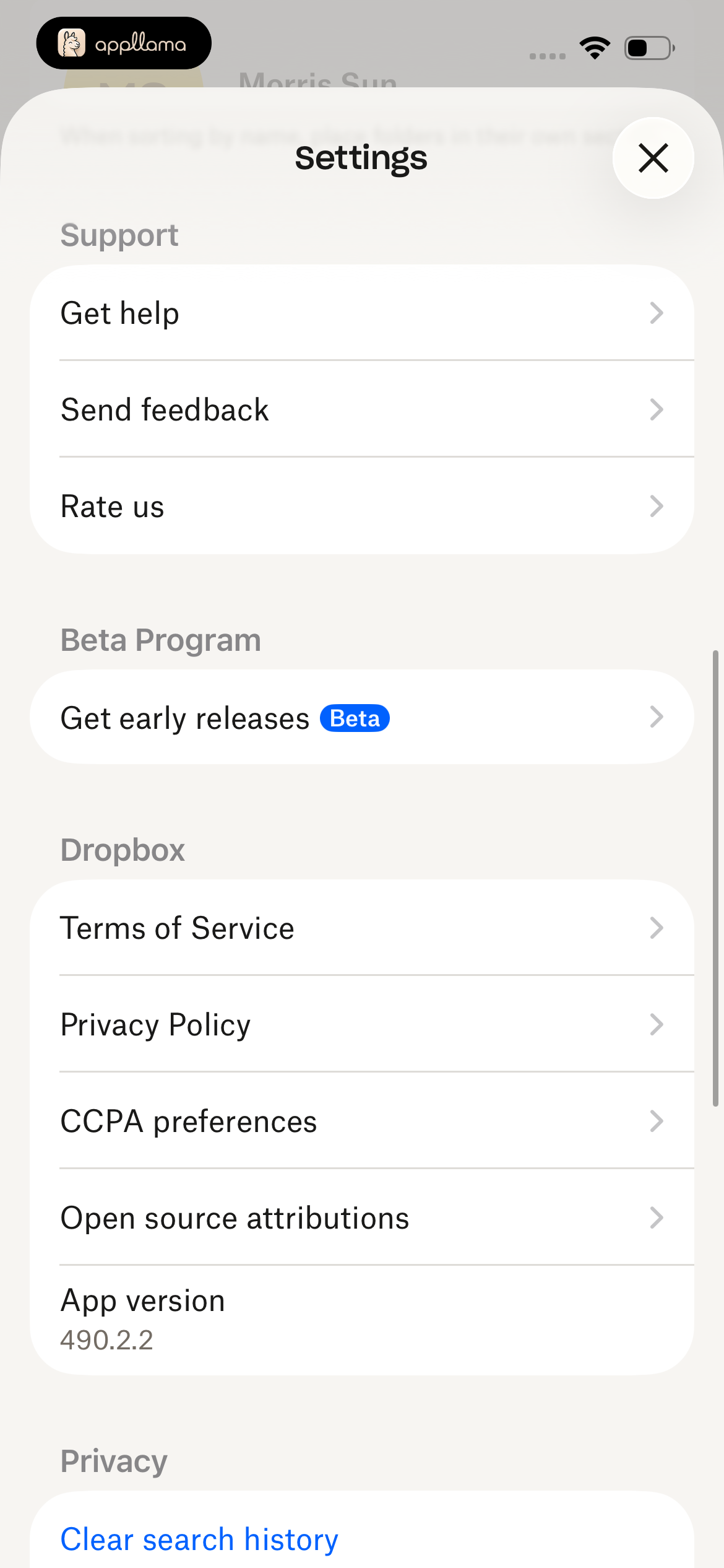 Settings Support