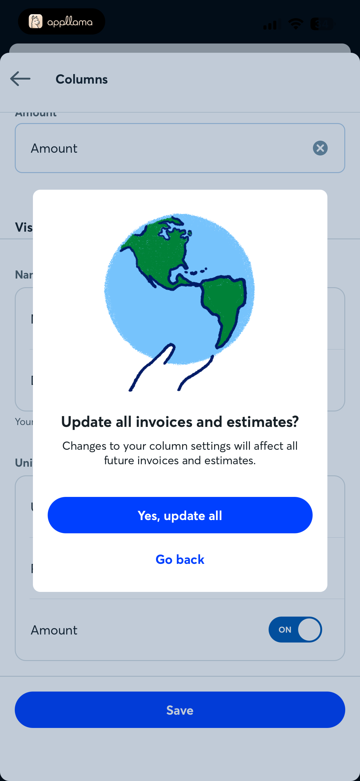 Update Invoices Modal