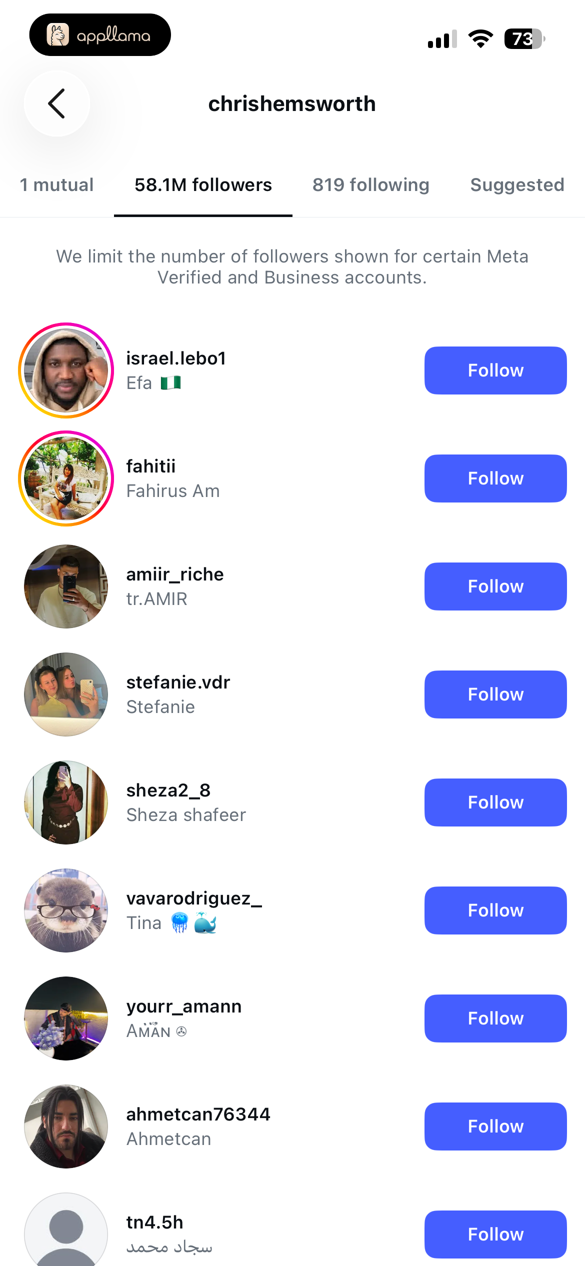 Mutual Followers